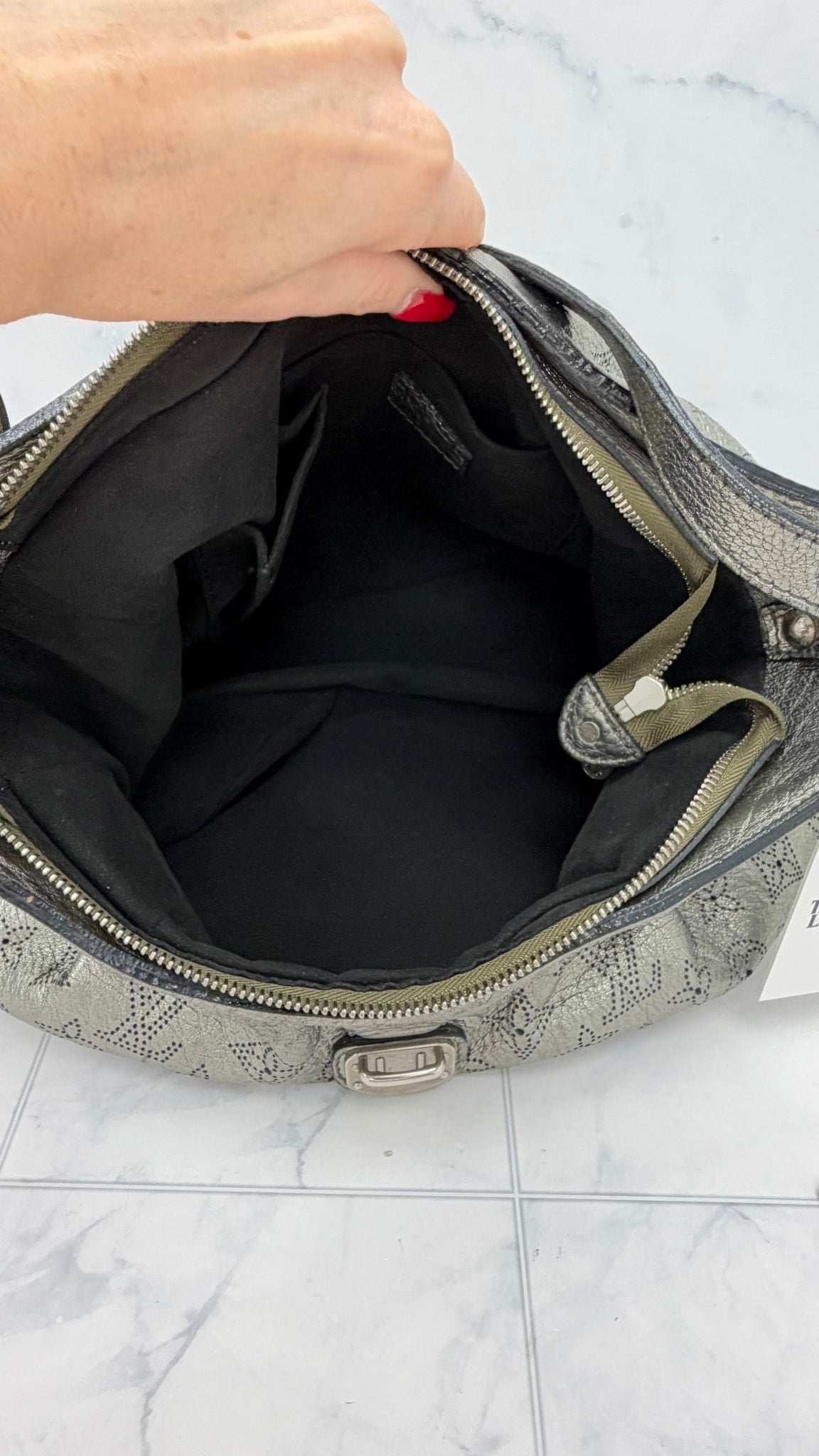 Louis Vuitton Metallic Leather Monogram Mahina Handbag