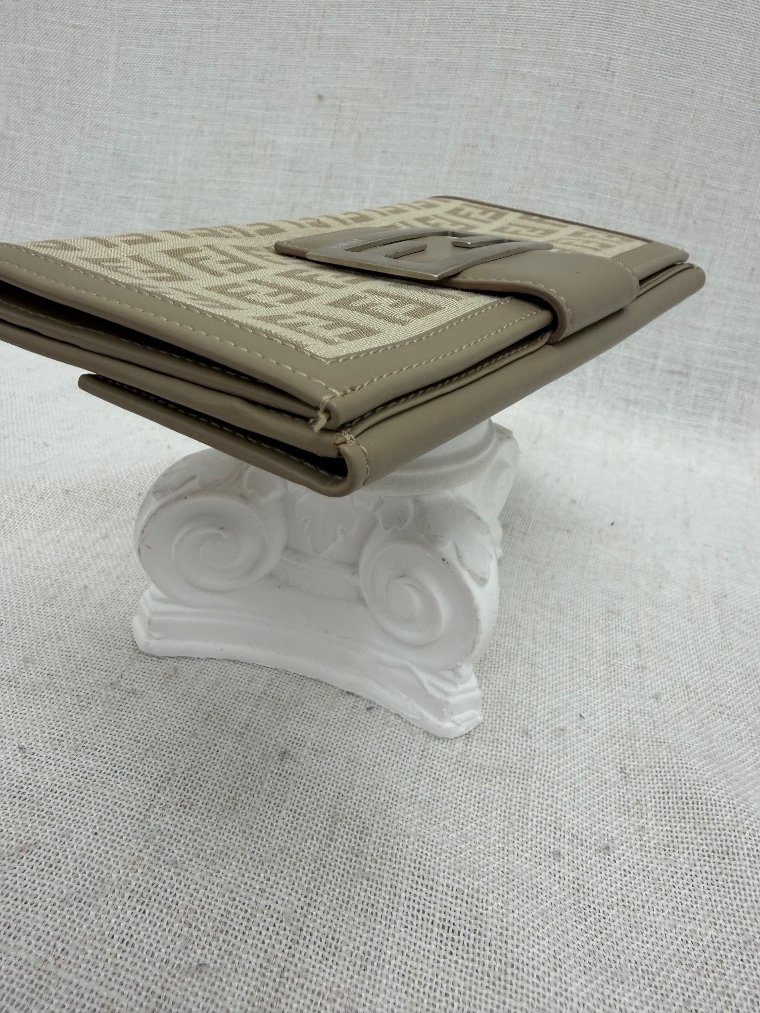 Fendi Beige Zucca Canvas Long Wallet