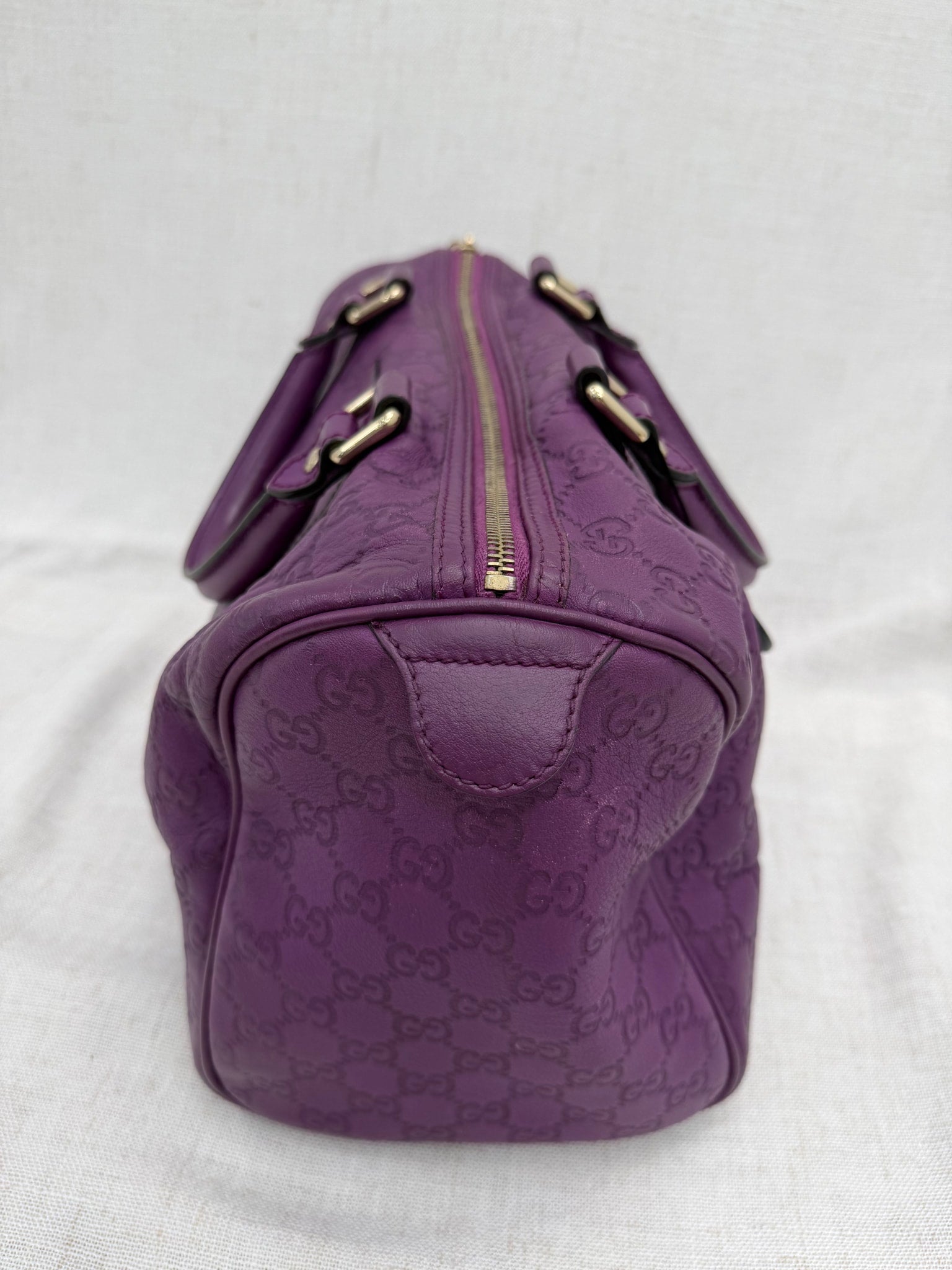 Gucci Purple Guccissima Medium Joy Boston Bag