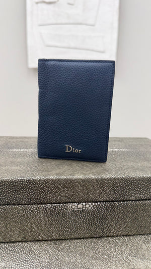 Christian Dior Navy Blue Leather Pocket Organizer