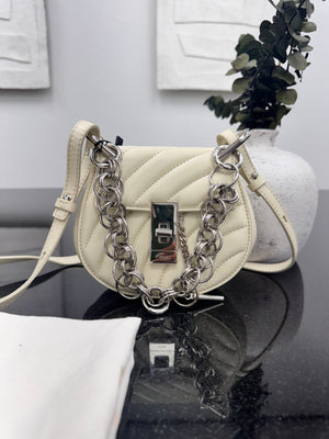 Chloe White Quilted Leather Mini Drew Bijou Crossbody Bag