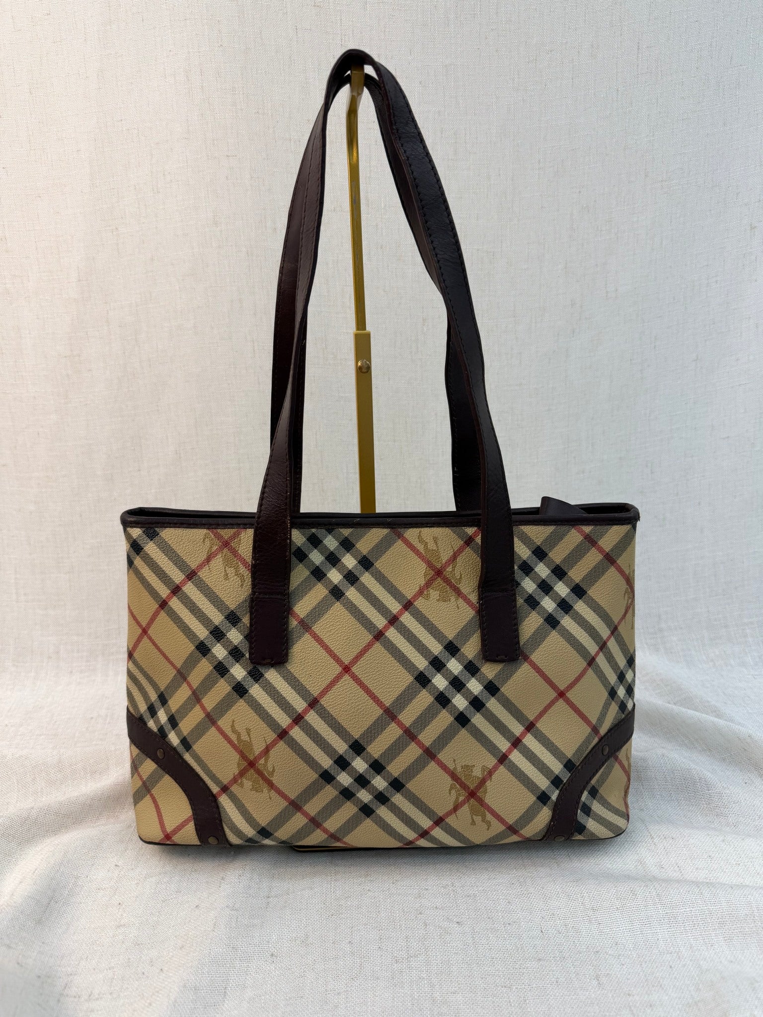 Burberry Nova Check Coated Canvas Vintage Tote