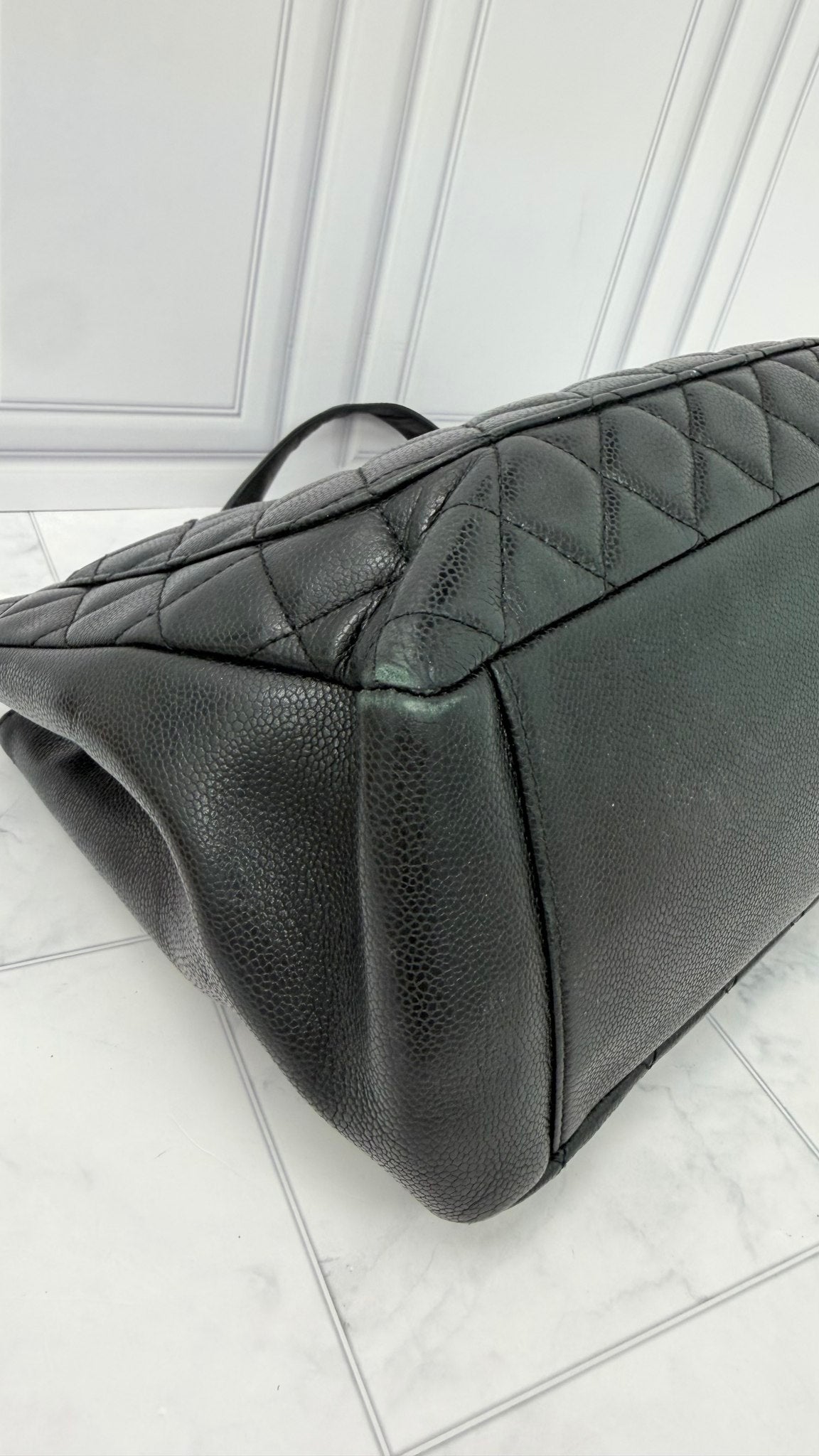 Chanel Black Caviar Leather Grand Shopping Tote 