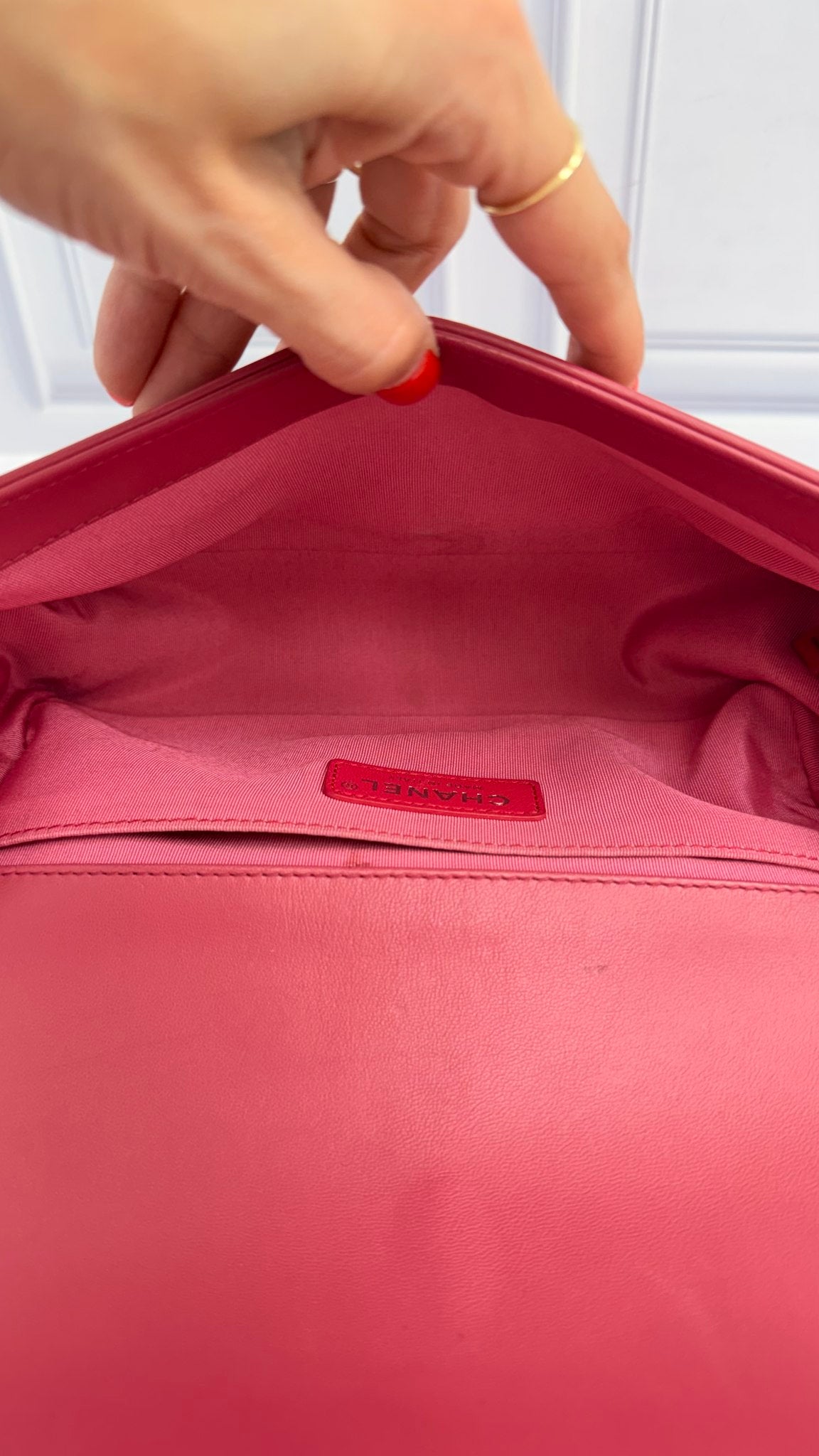 Chanel Fuchsia Quilted Lambskin Medium Boy Bag