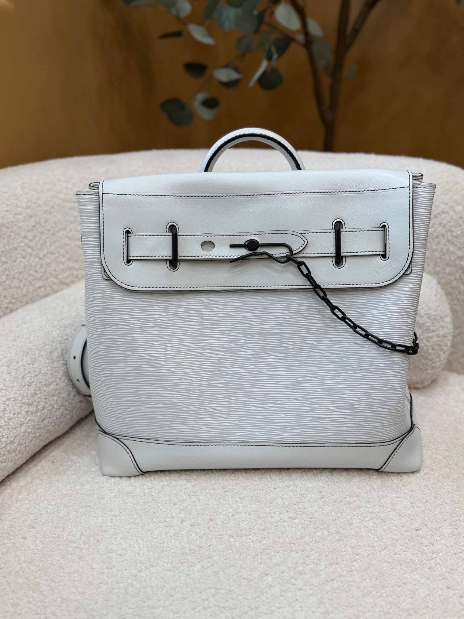 Louis Vuitton White Epi Leather Steamer Backpack PM