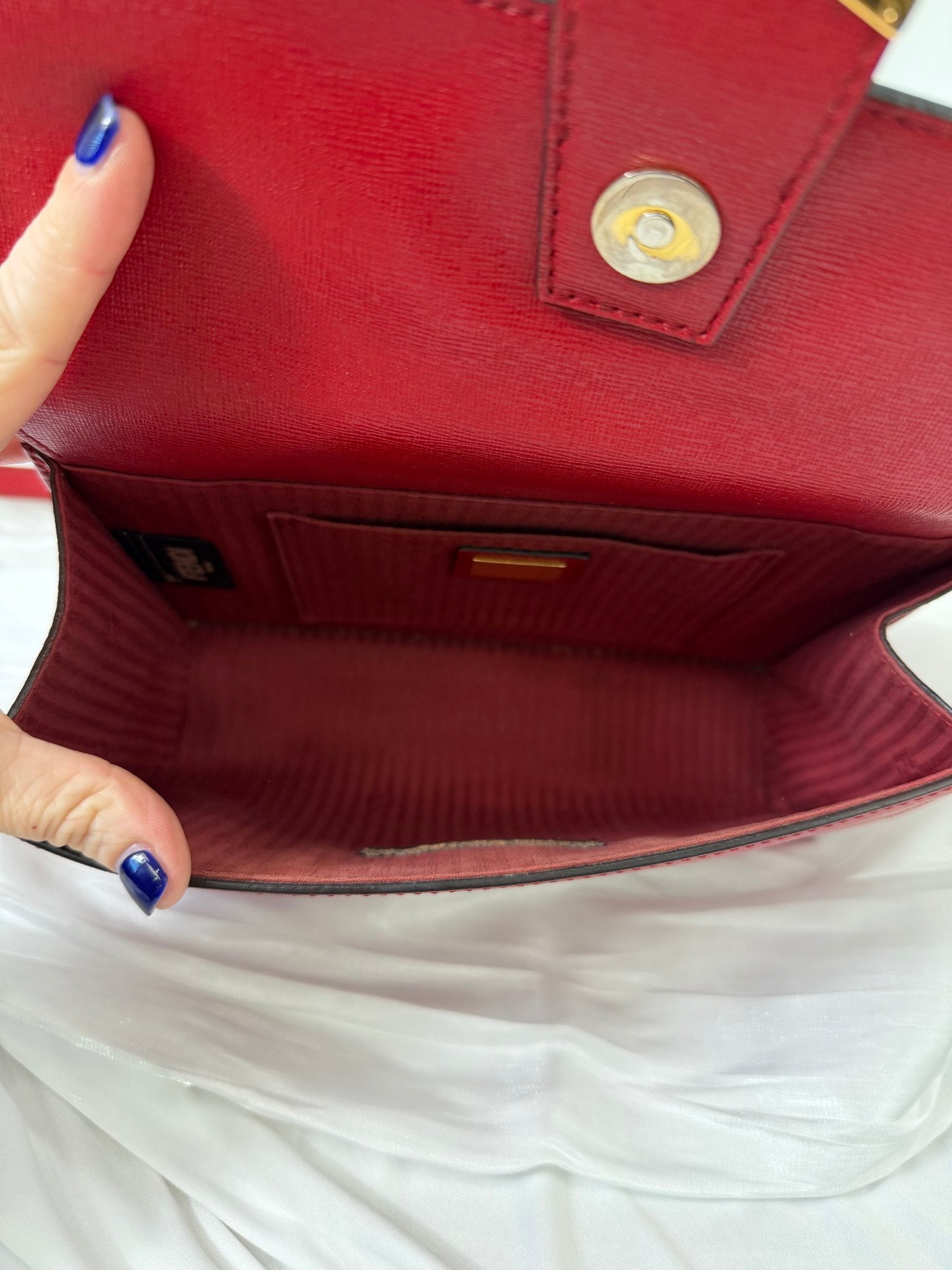Fendi Red Leather Demi Jour Two Way Bag