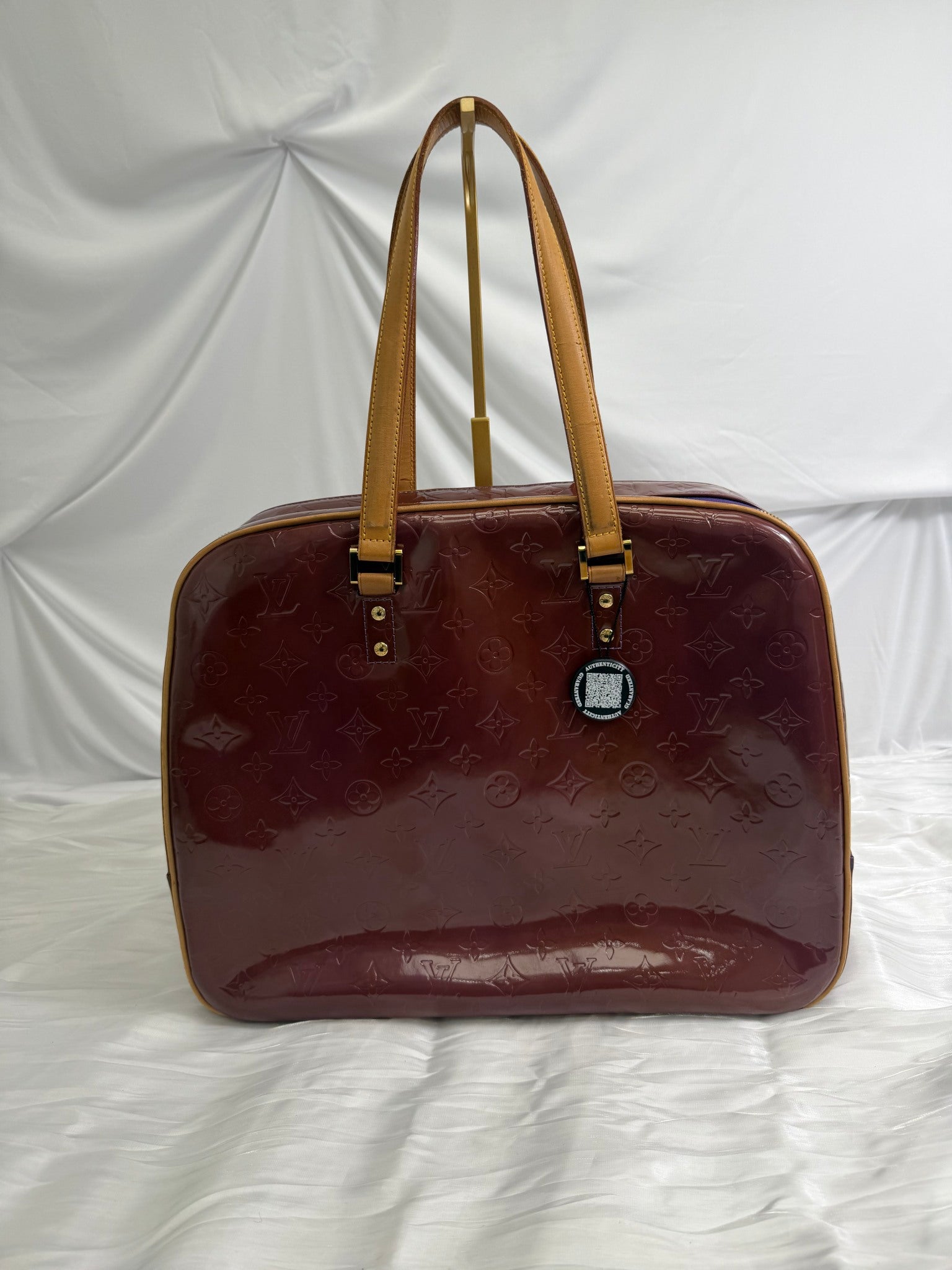 Louis Vuitton Burgundy Vernis Sutton Bag