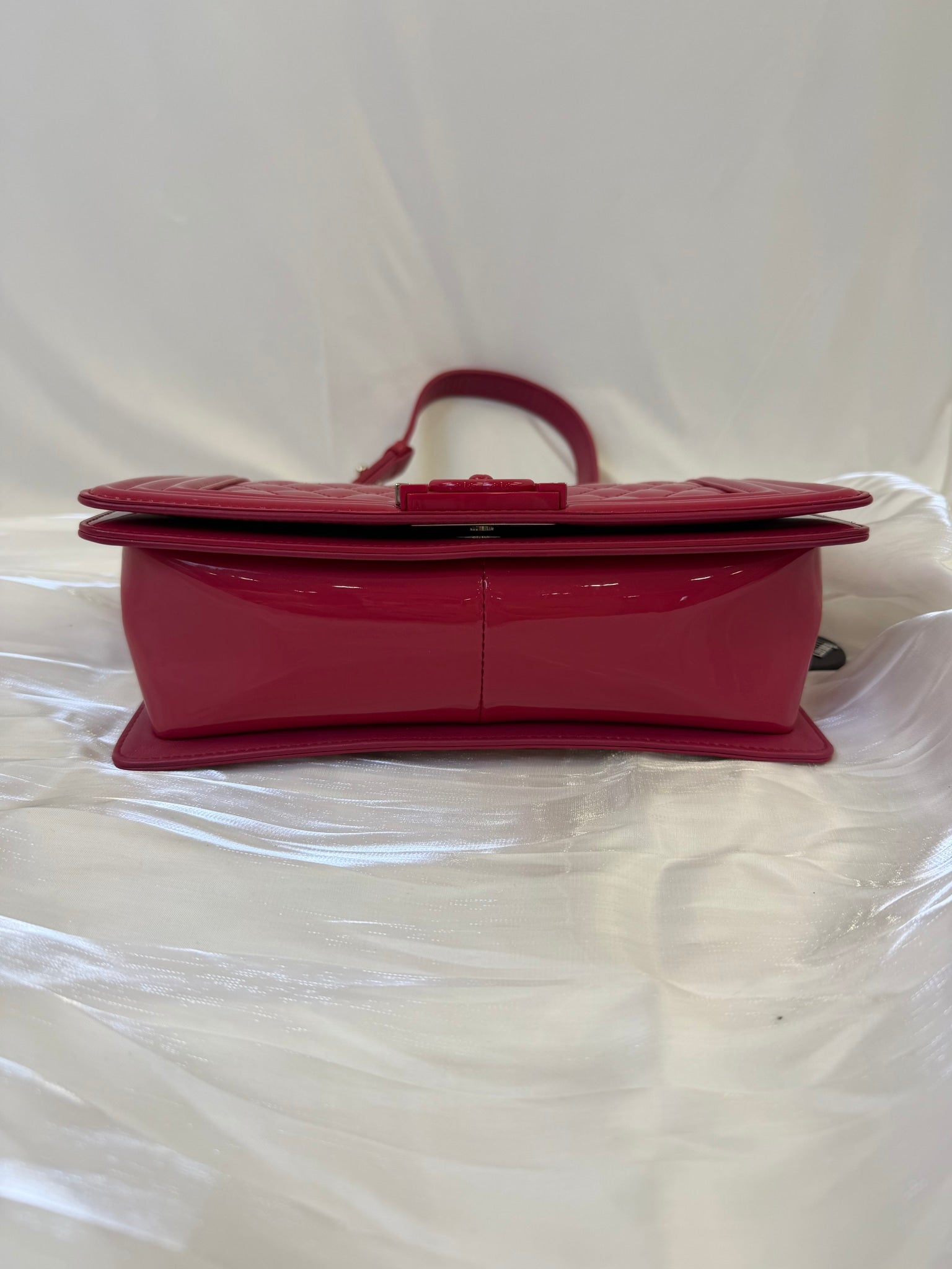 Chanel Pink Patent Leather Boy Flap Bag