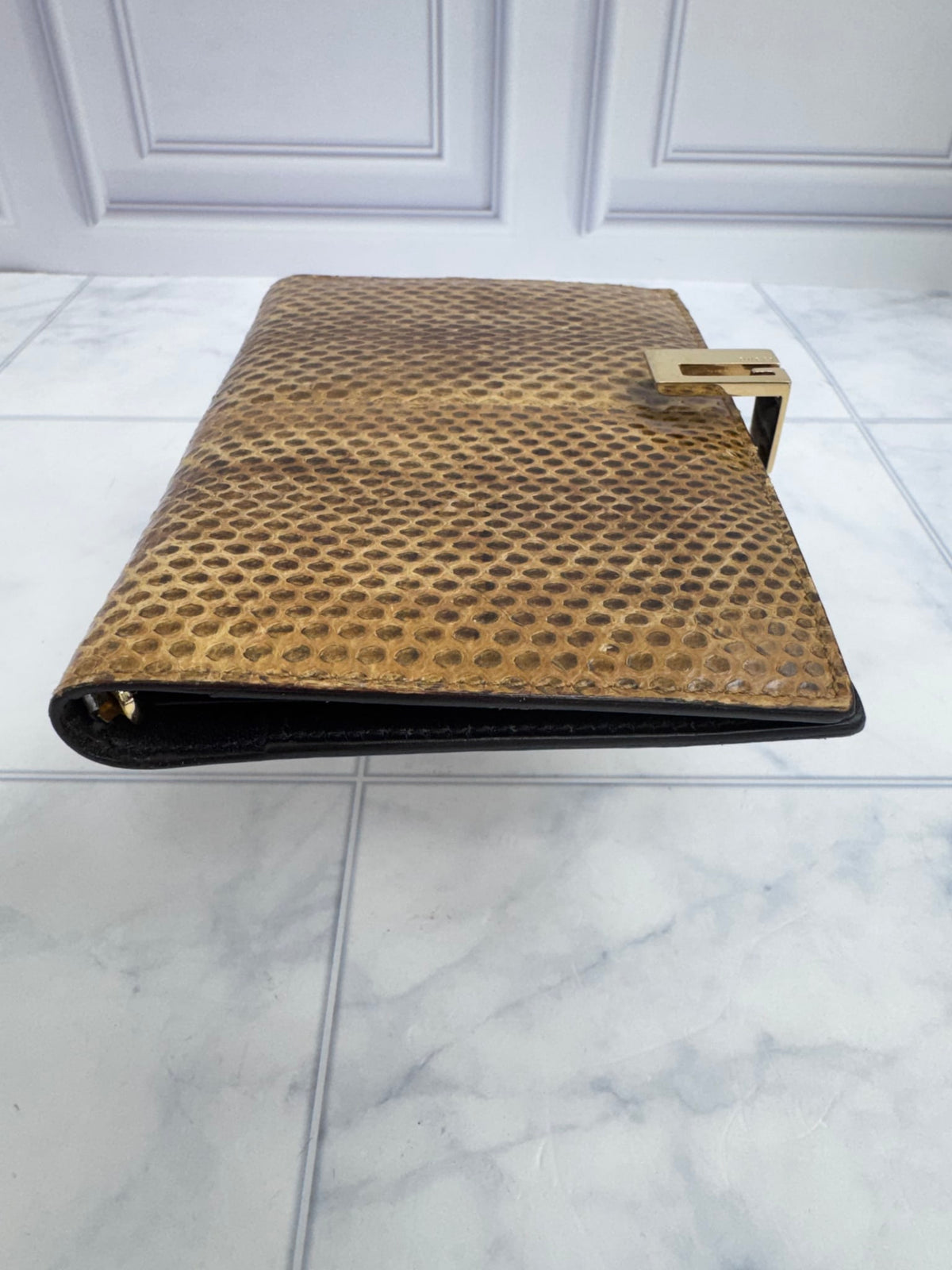 Gucci Snakeskin Slide Lock Agenda