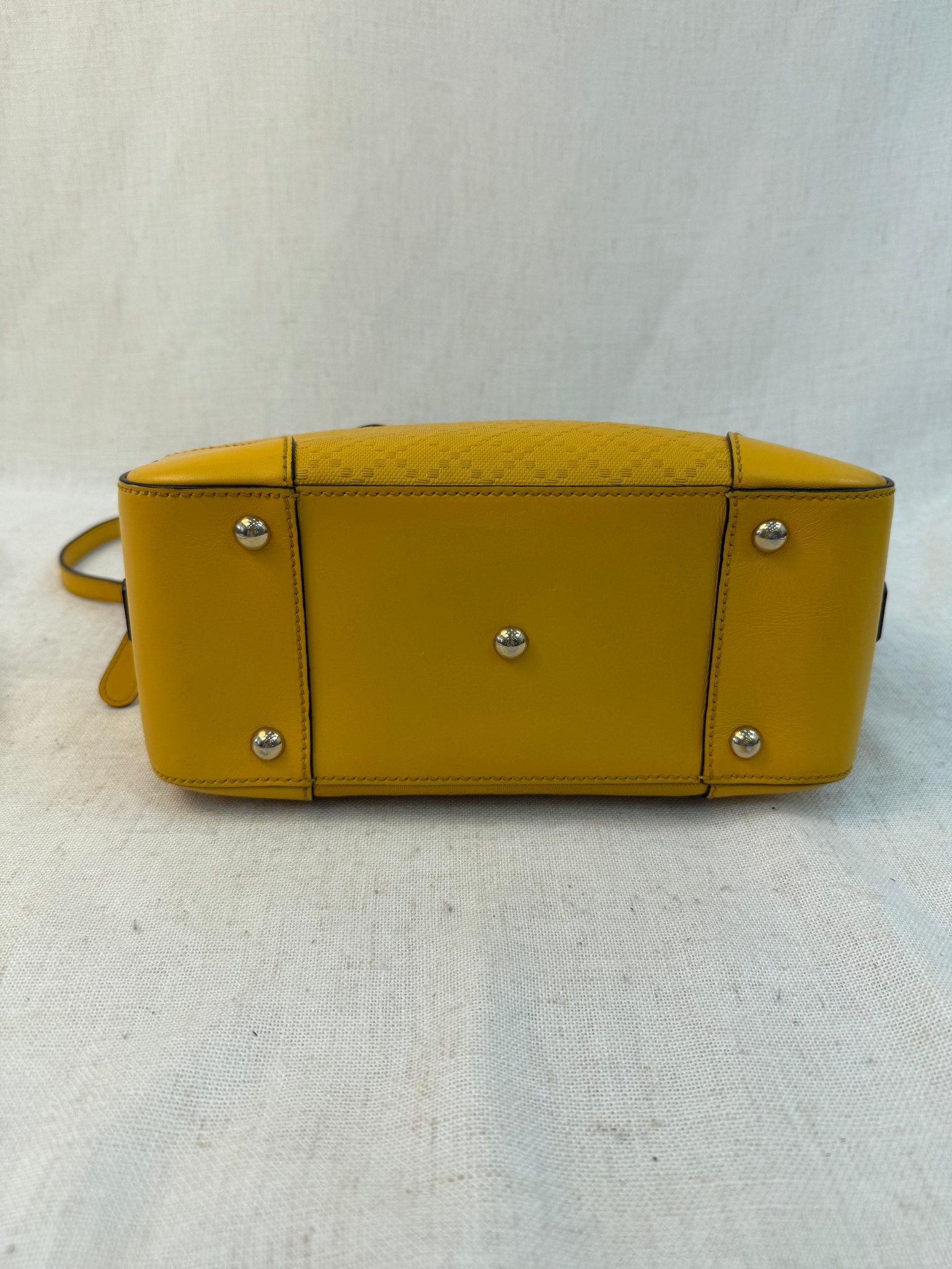 Gucci Yellow Leather Diamante Two Way Bag
