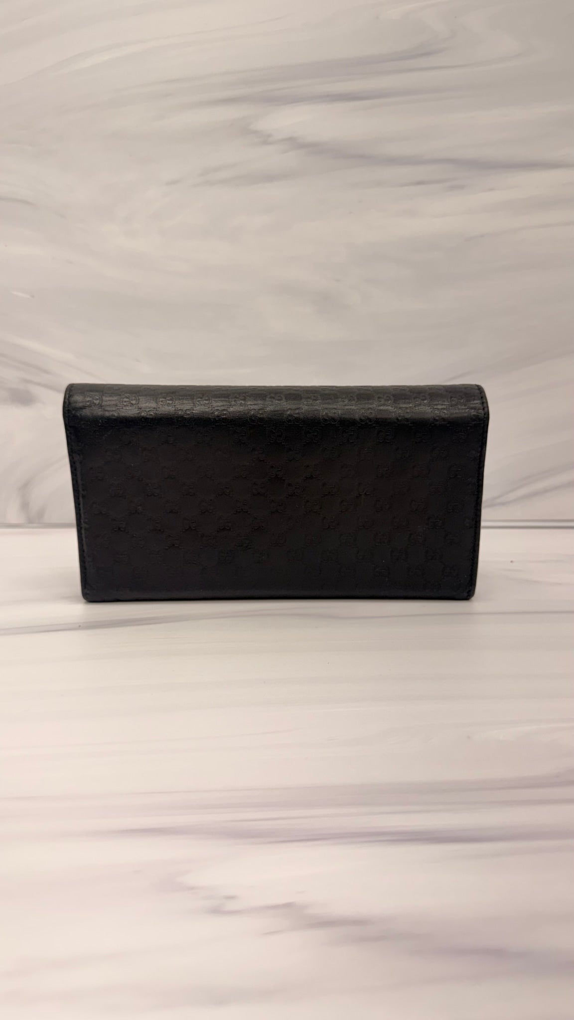 Gucci Black Guccissima Leather Long Wallet 