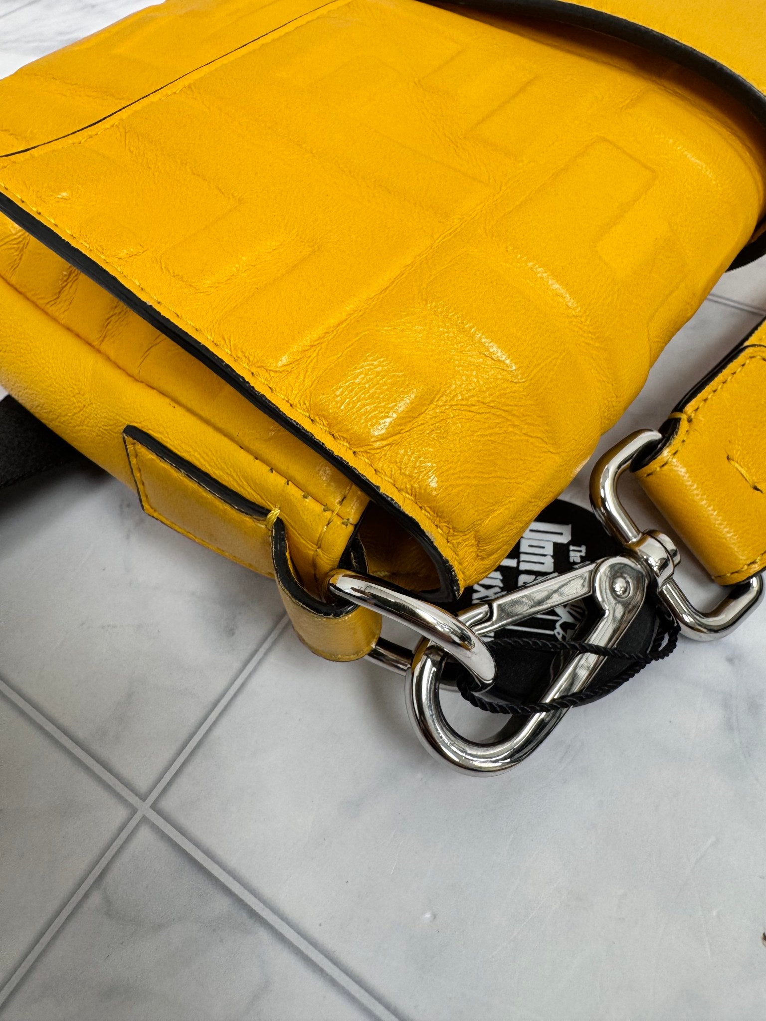Fendi Yellow Zucca Embossed Leather Baguette 2Way Bag