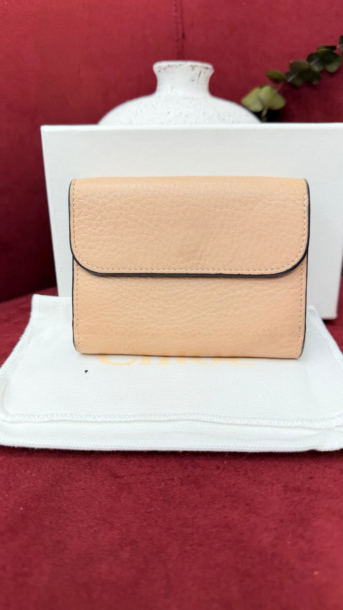 Chloe Pink Leather Alphabet Compact Wallet