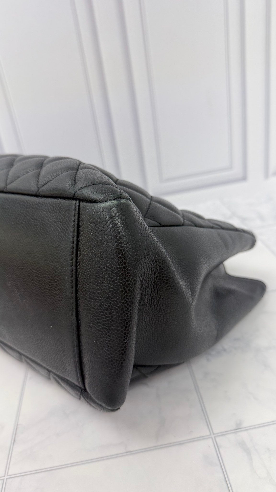 Chanel Black Caviar Leather Grand Shopping Tote 