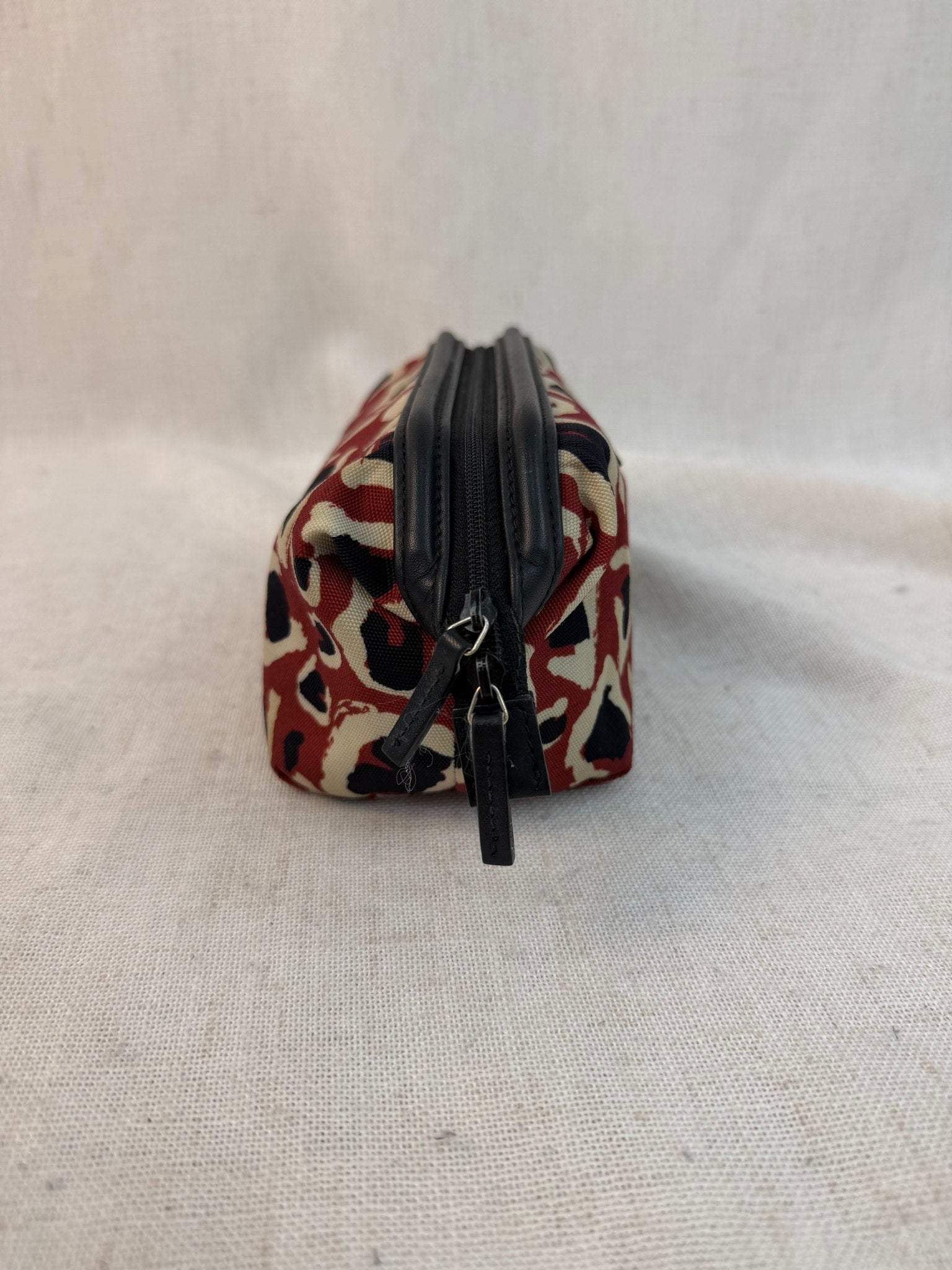 Gucci Red Canvas Leopard Cosmetic Bag