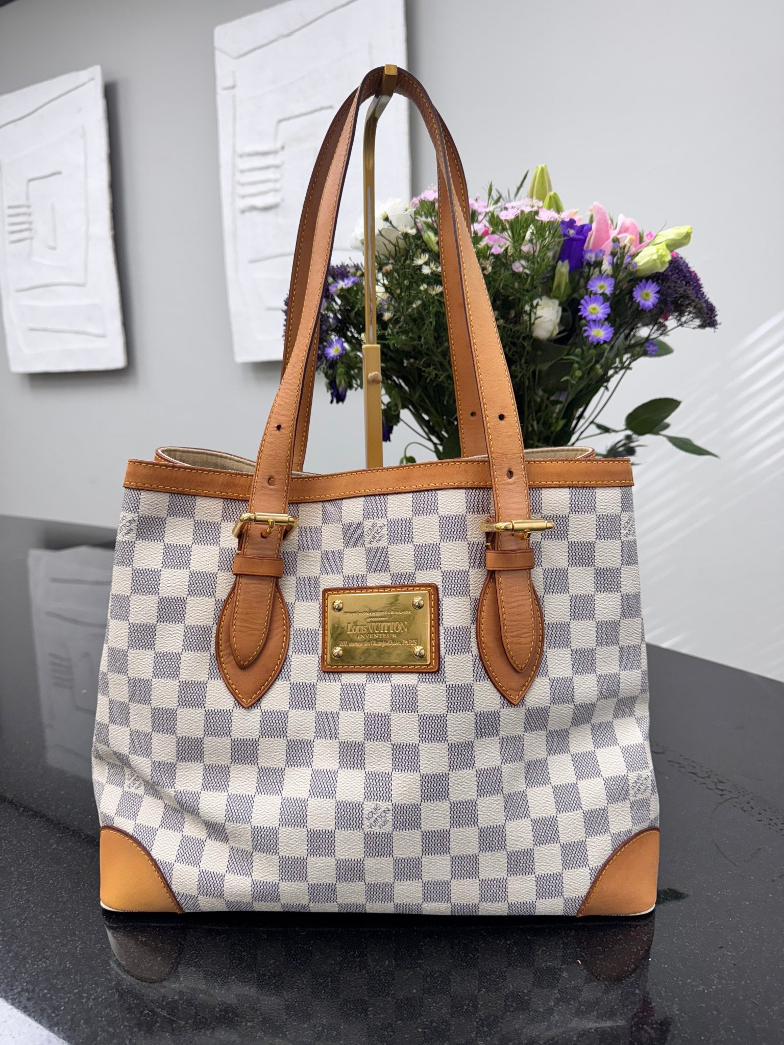 Louis Vuitton Damier Azur Hampstead Tote Bag MM