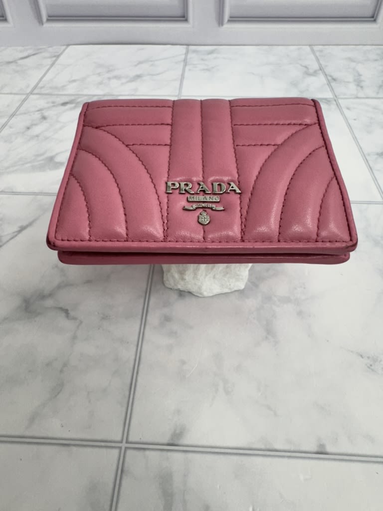 Prada Pink Quilted Leather Bifold Wallet