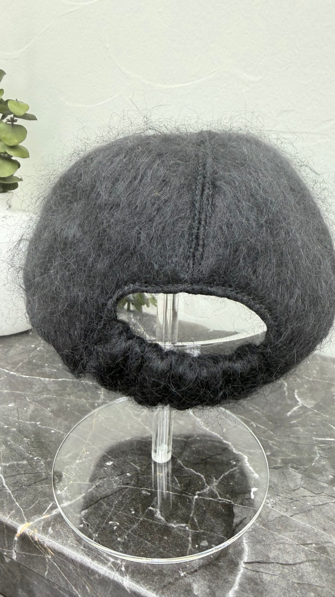 BRAND NEW- Gucci Black Mohair Marmont Baseball Cap - XS