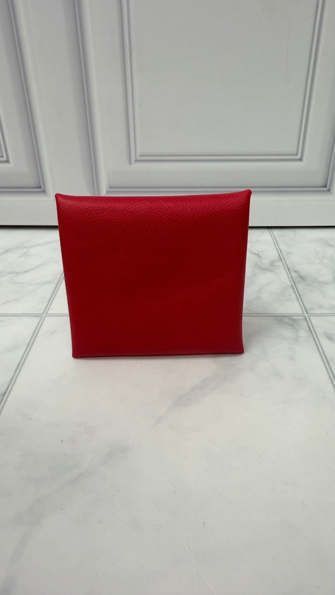 Hermes Pink Epsom Leather Bastia Coin Purse 
