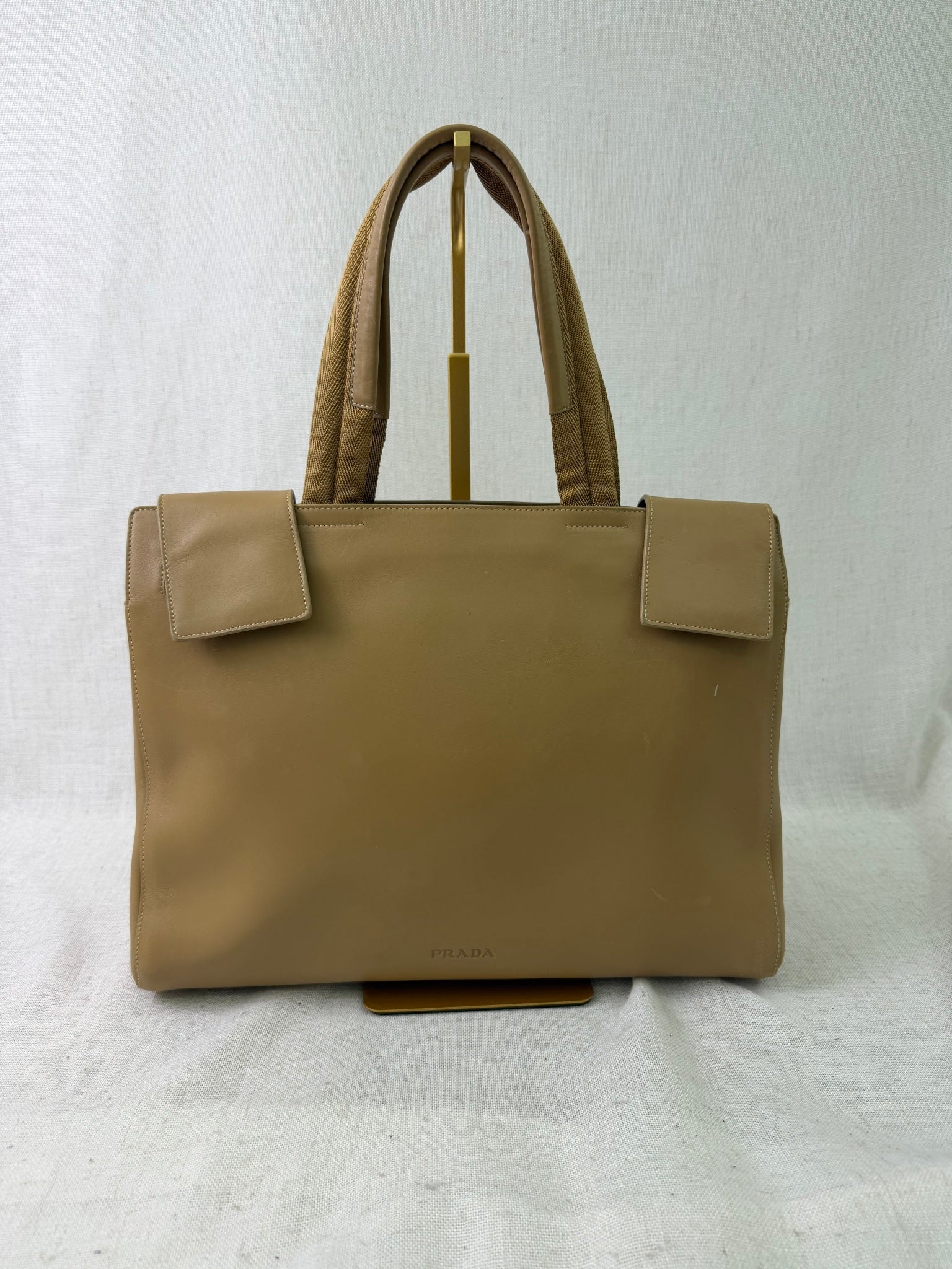 Prada Tan Leather Tote Bag