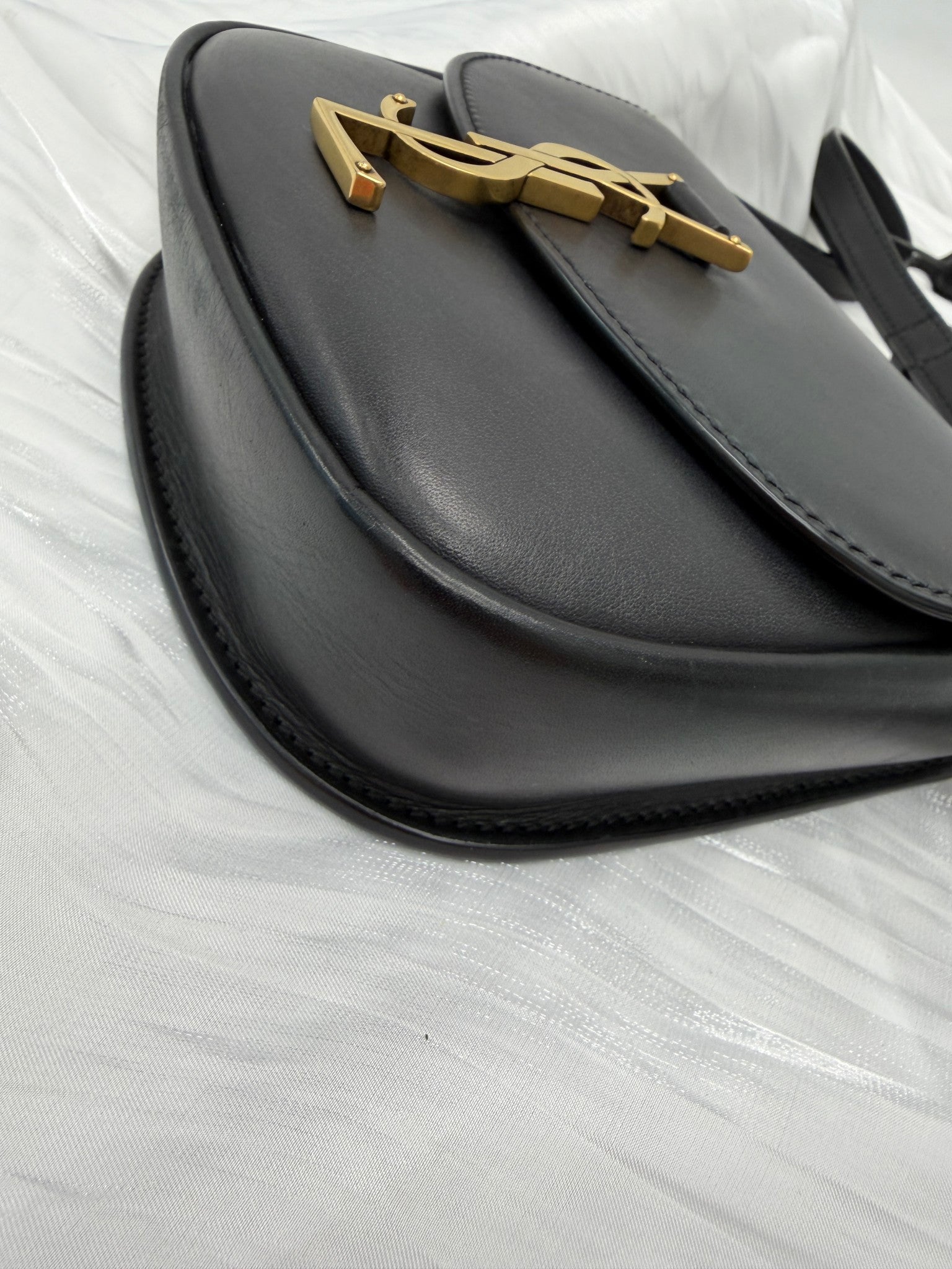 Saint Laurent YSL Black Leather Kaia Crossbody