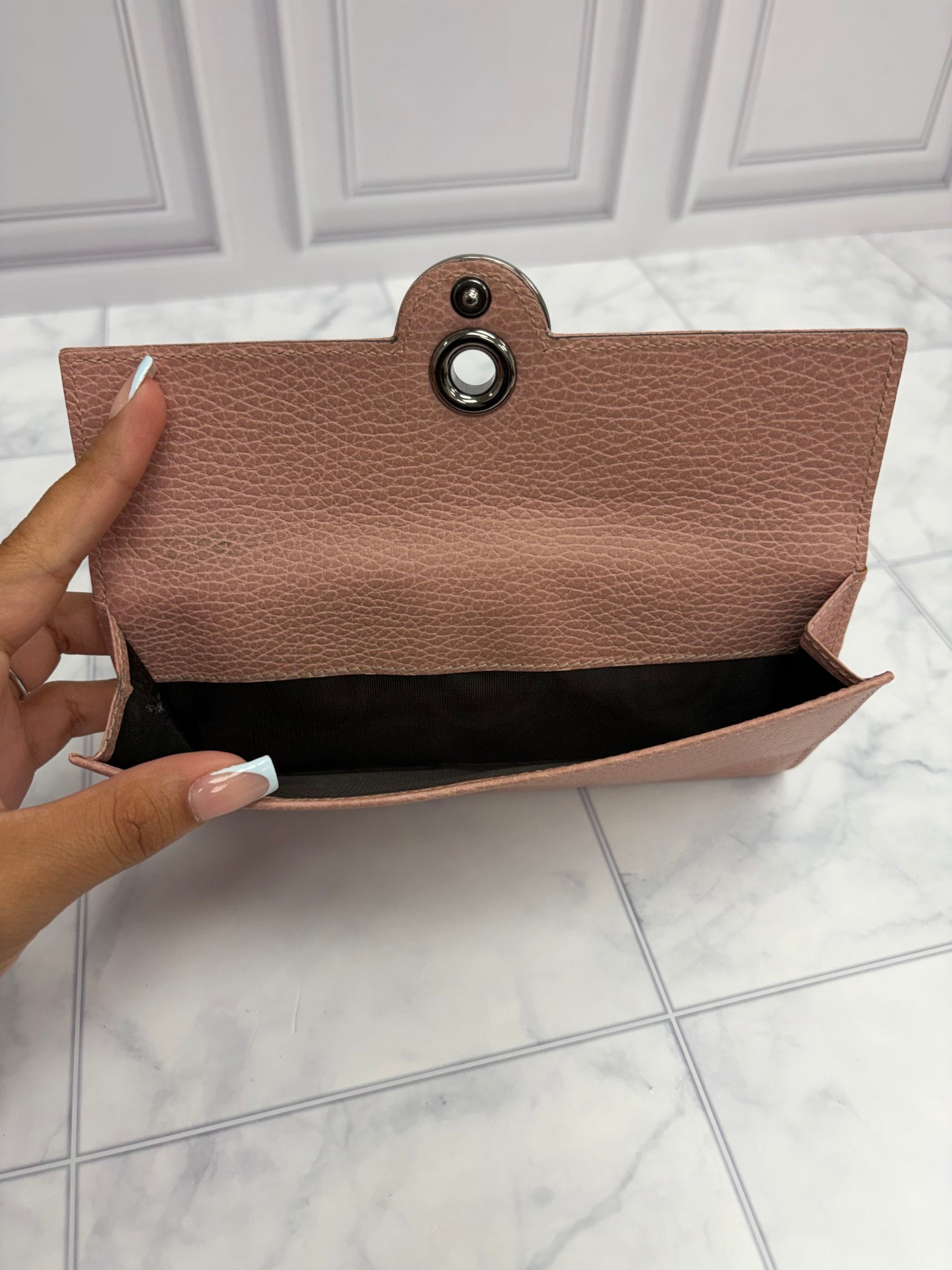 Gucci Dusty Pink Leather Long Wallet