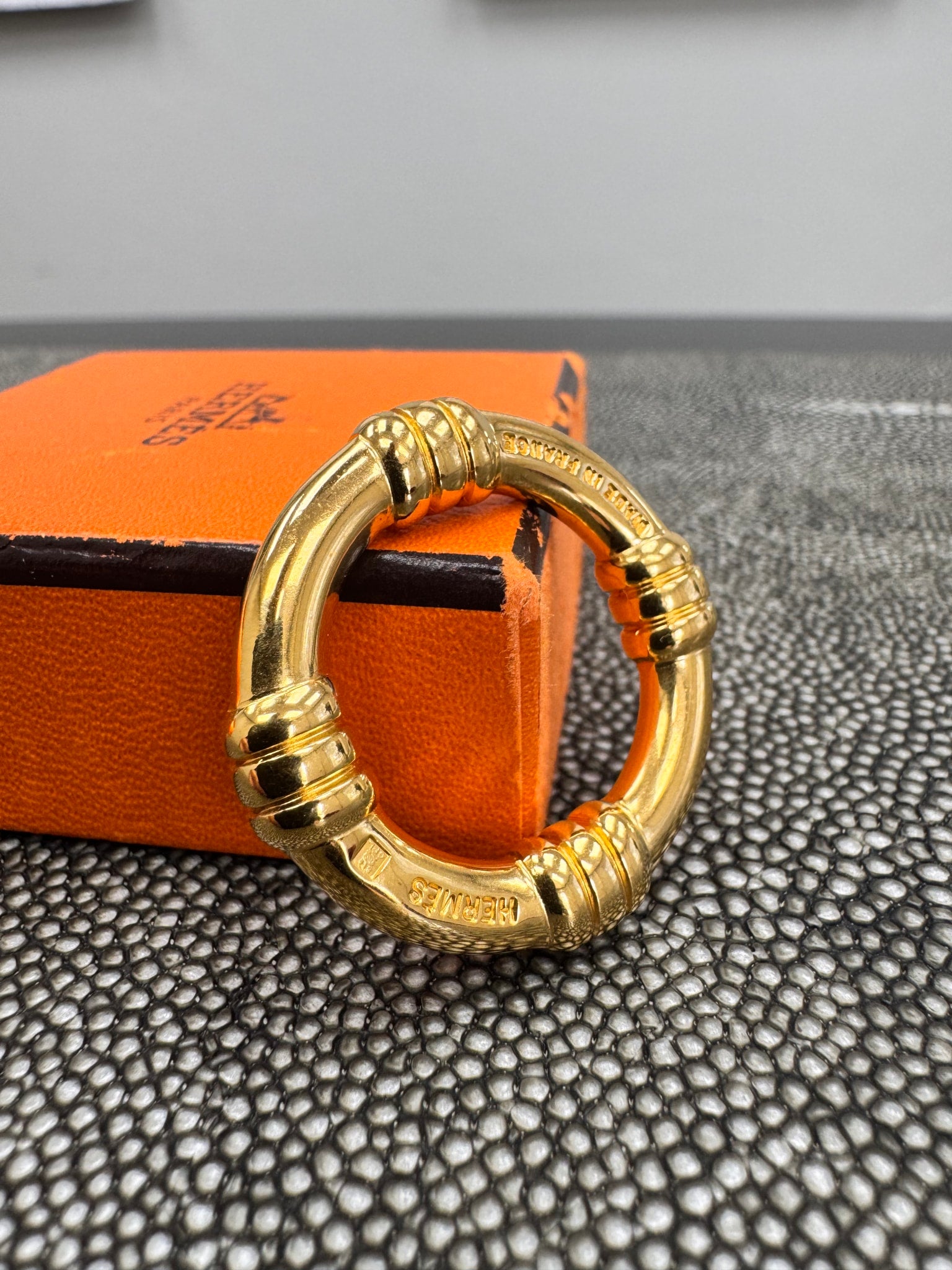 Hermes Gold Bouet Scarf Ring