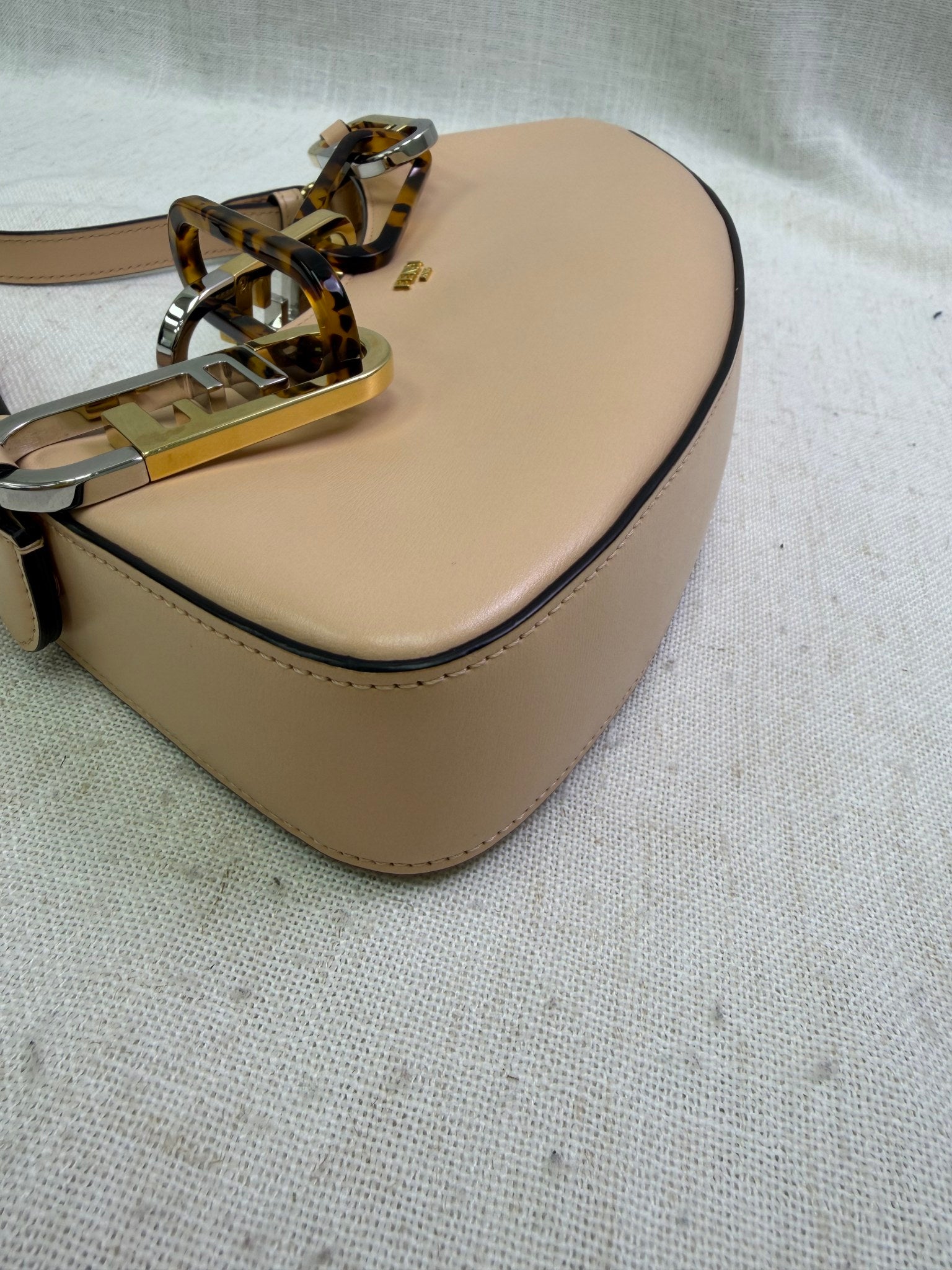 Fendi Peach Leather O'Lock Swing Bag