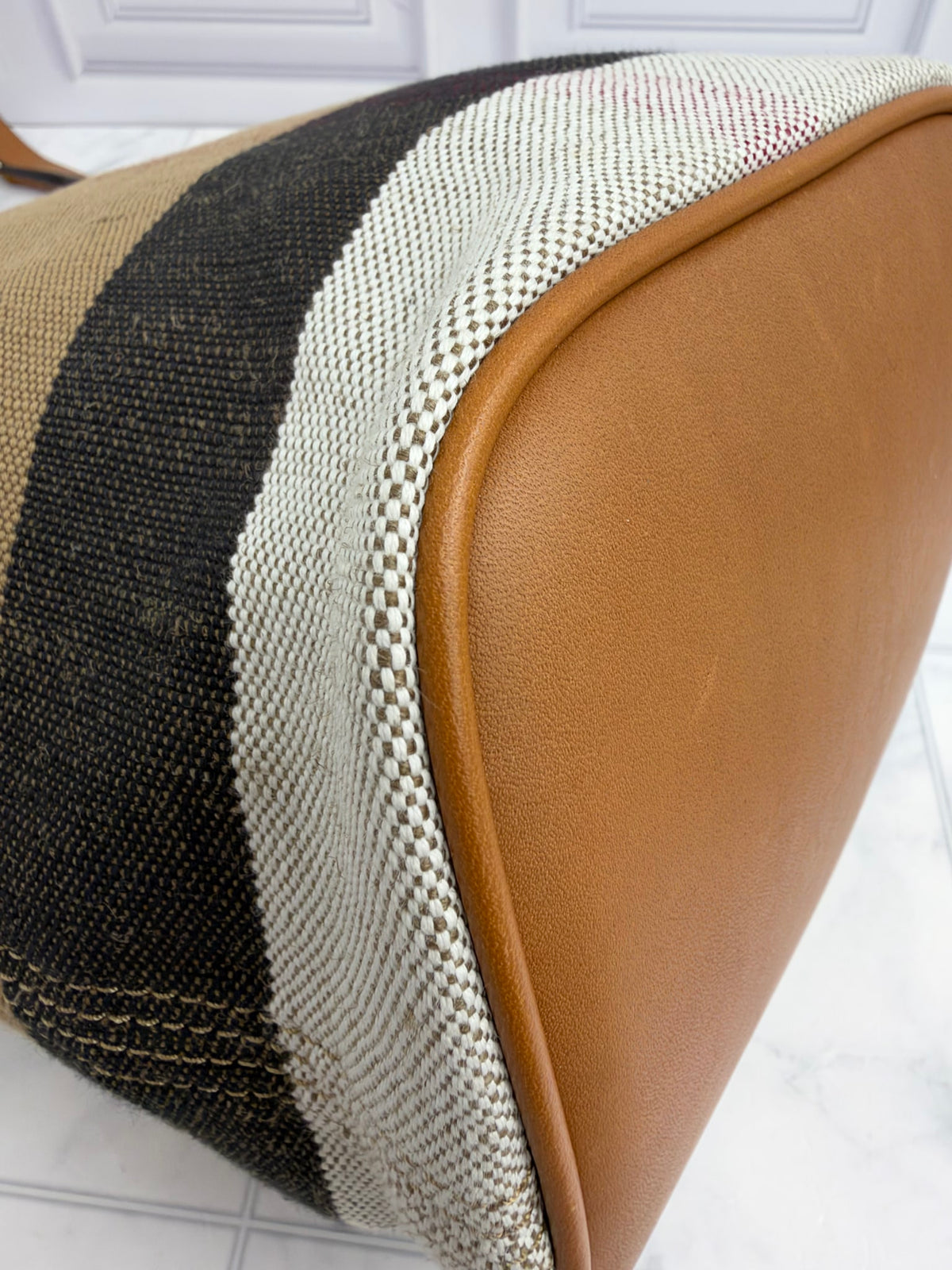 Burberry Brown House Check Canvas & Leather Small Ashby Bucket Bag