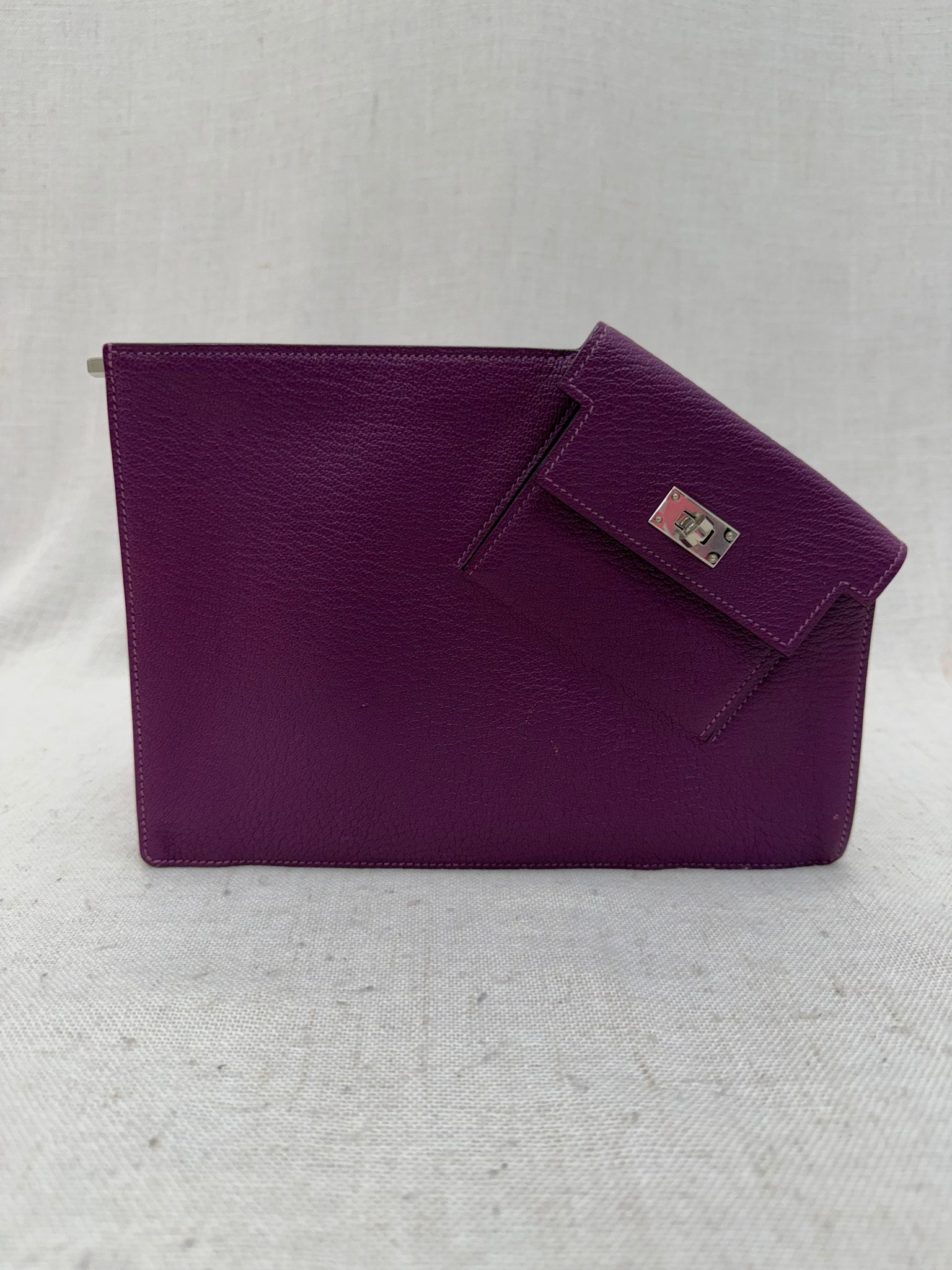 Hermes Anemone Chevre Mysore Kelly Pocket To Go