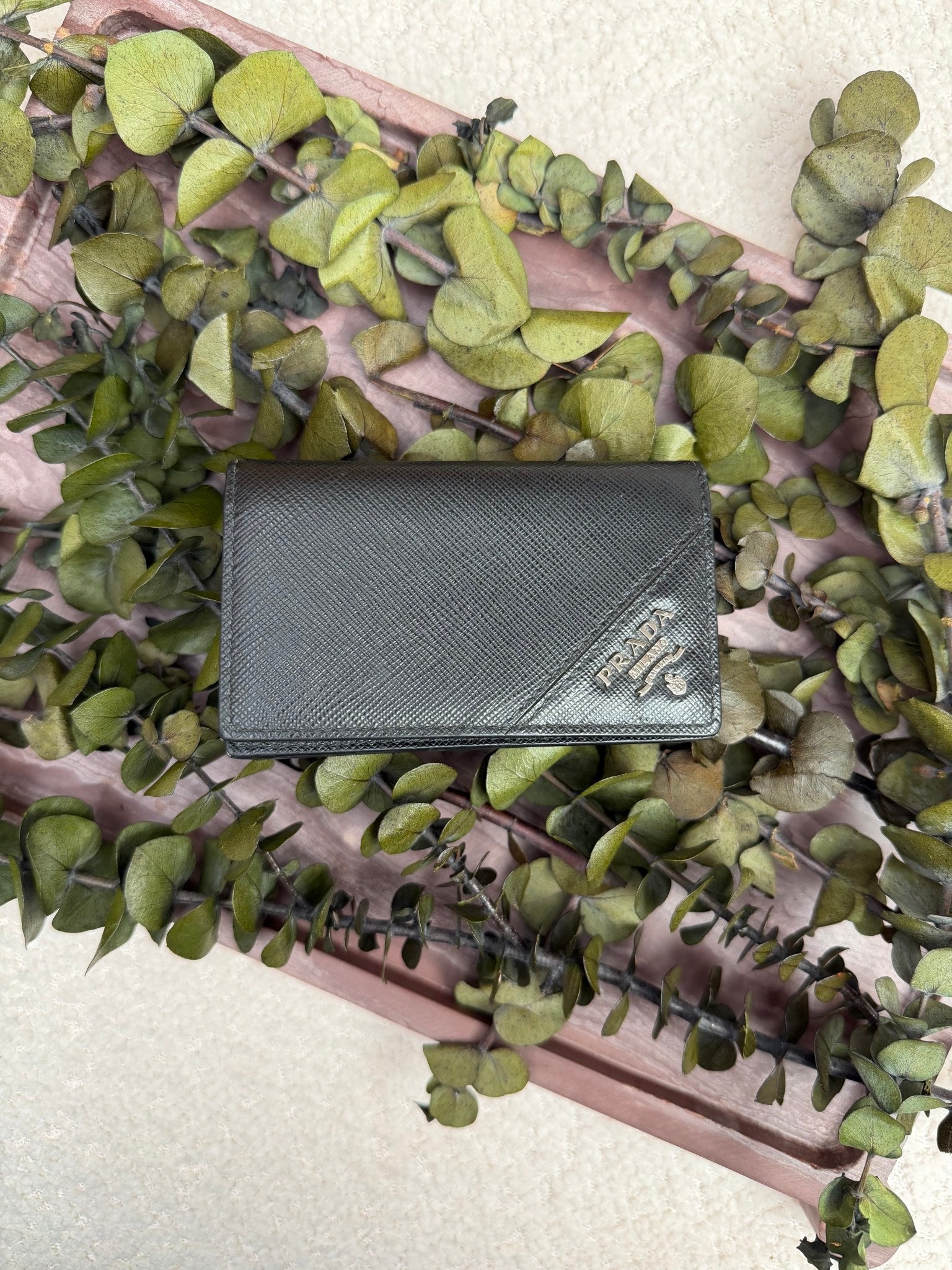 Prada Black Saffiano Leather Card Case