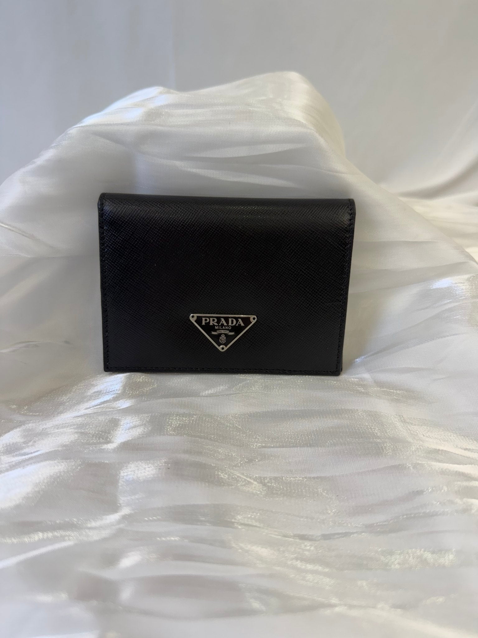 Prada Black Saffiano Leather ID Card Case