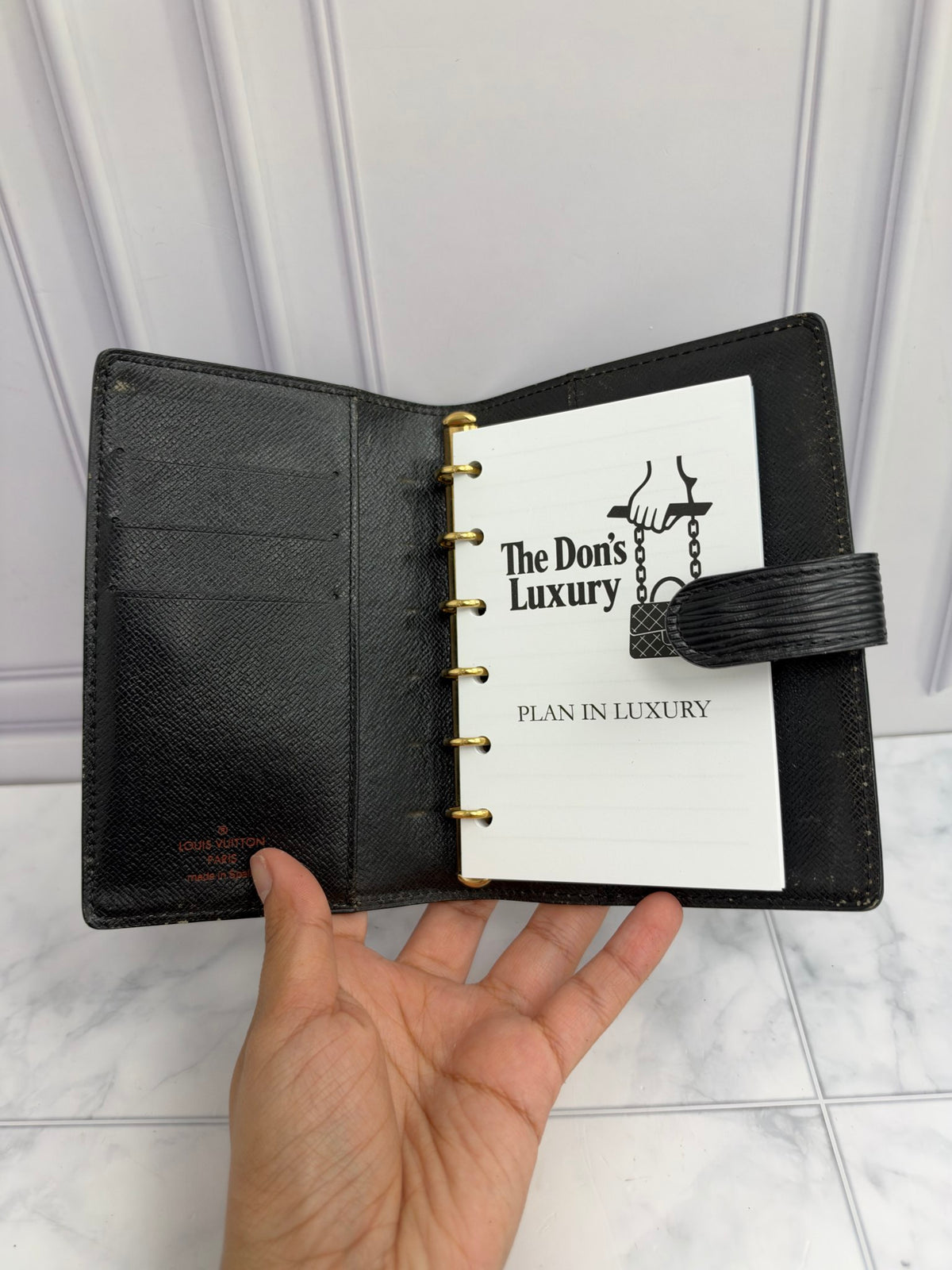 Louis Vuitton Black Epi Leather Agenda PM