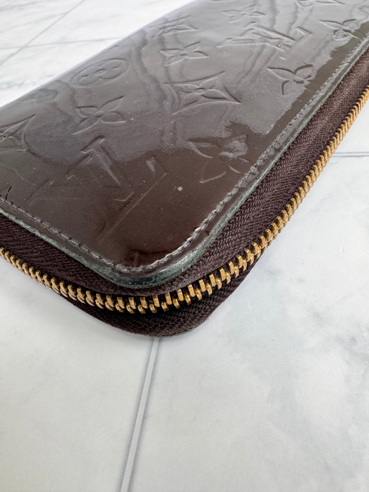 Louis Vuitton Burgundy Vernis Long Zippy Wallet