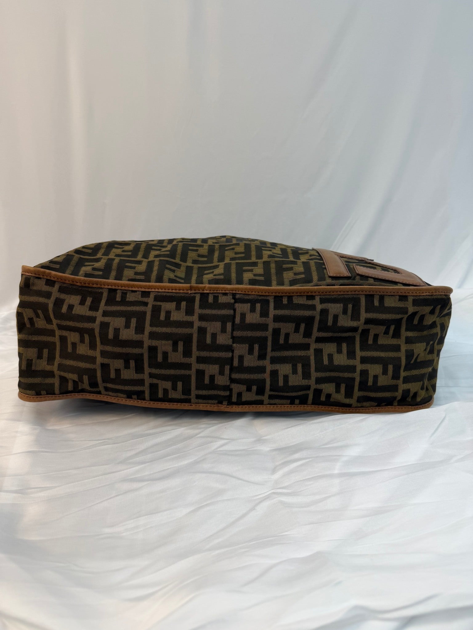 Fendi Brown Canvas  Zucca Print Messenger Bag