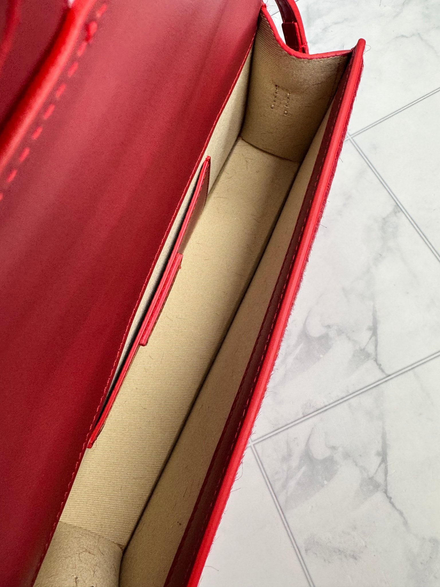 BRAND NEW Jacquemus Red Pony Hair Le Bambino Long Bag
