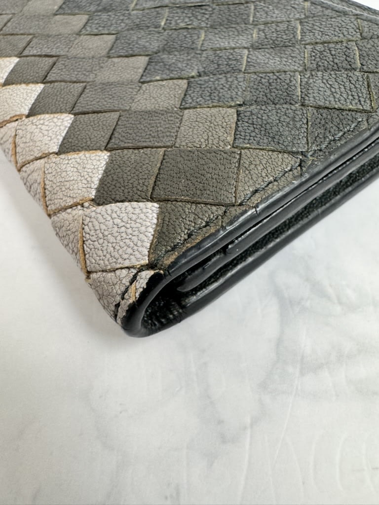 Bottega Veneta Tricolor Intrecciato Leather Card Case
