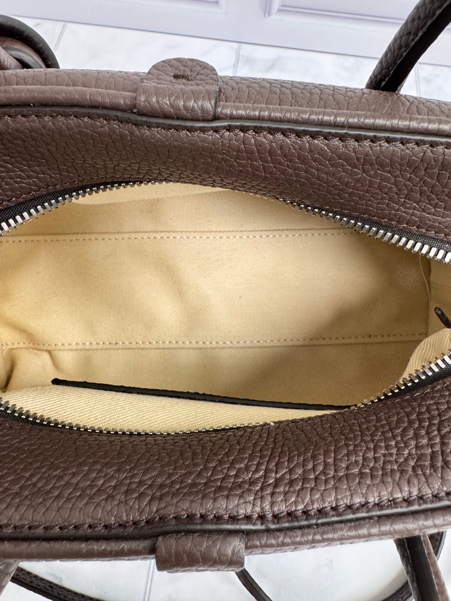 BRAND NEW - Jacquemus Brown Grained Leather Le Petit Turismo 2Way Bag