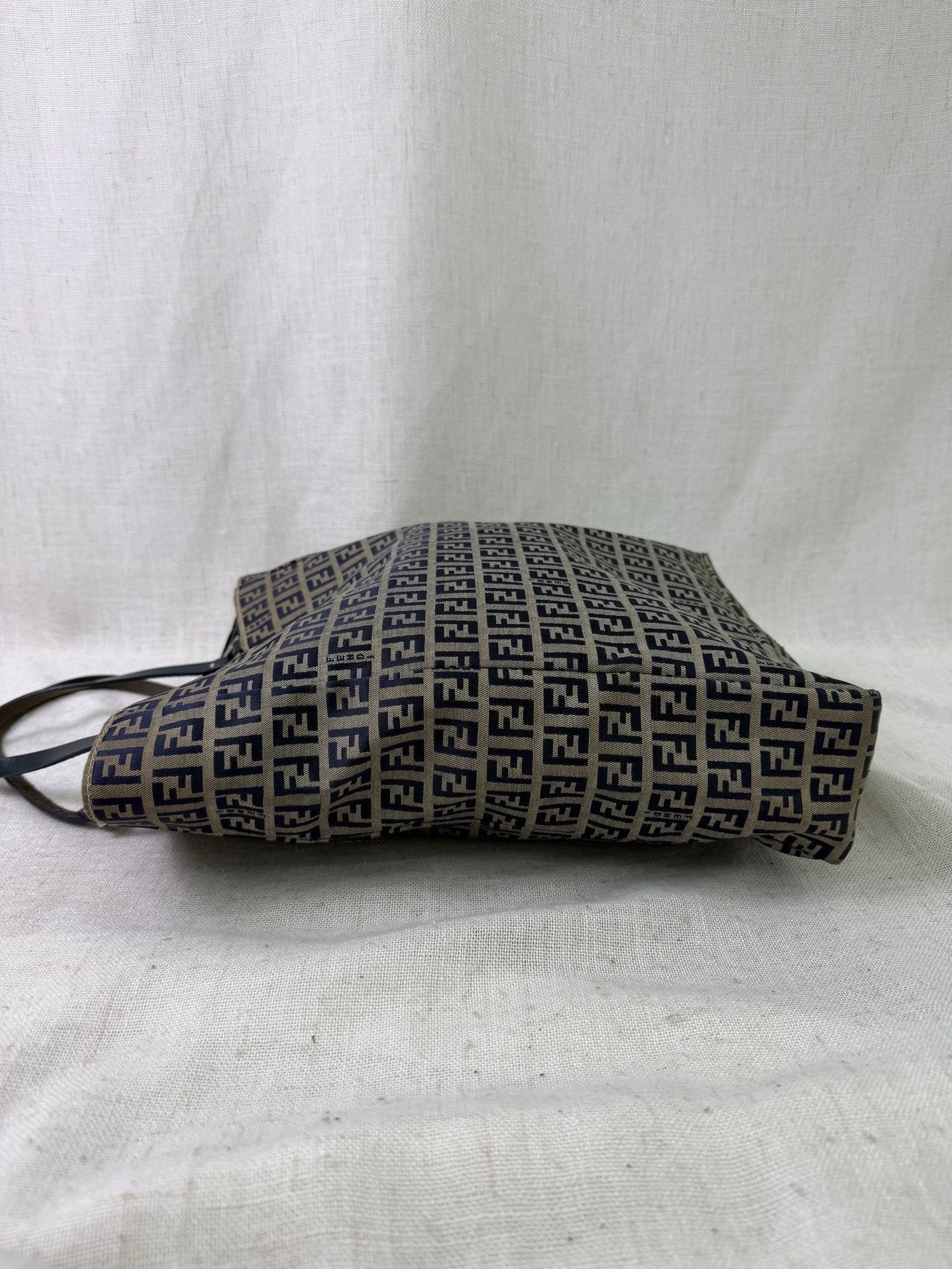 Fendi Navy Canvas Zucchino Tote Bag