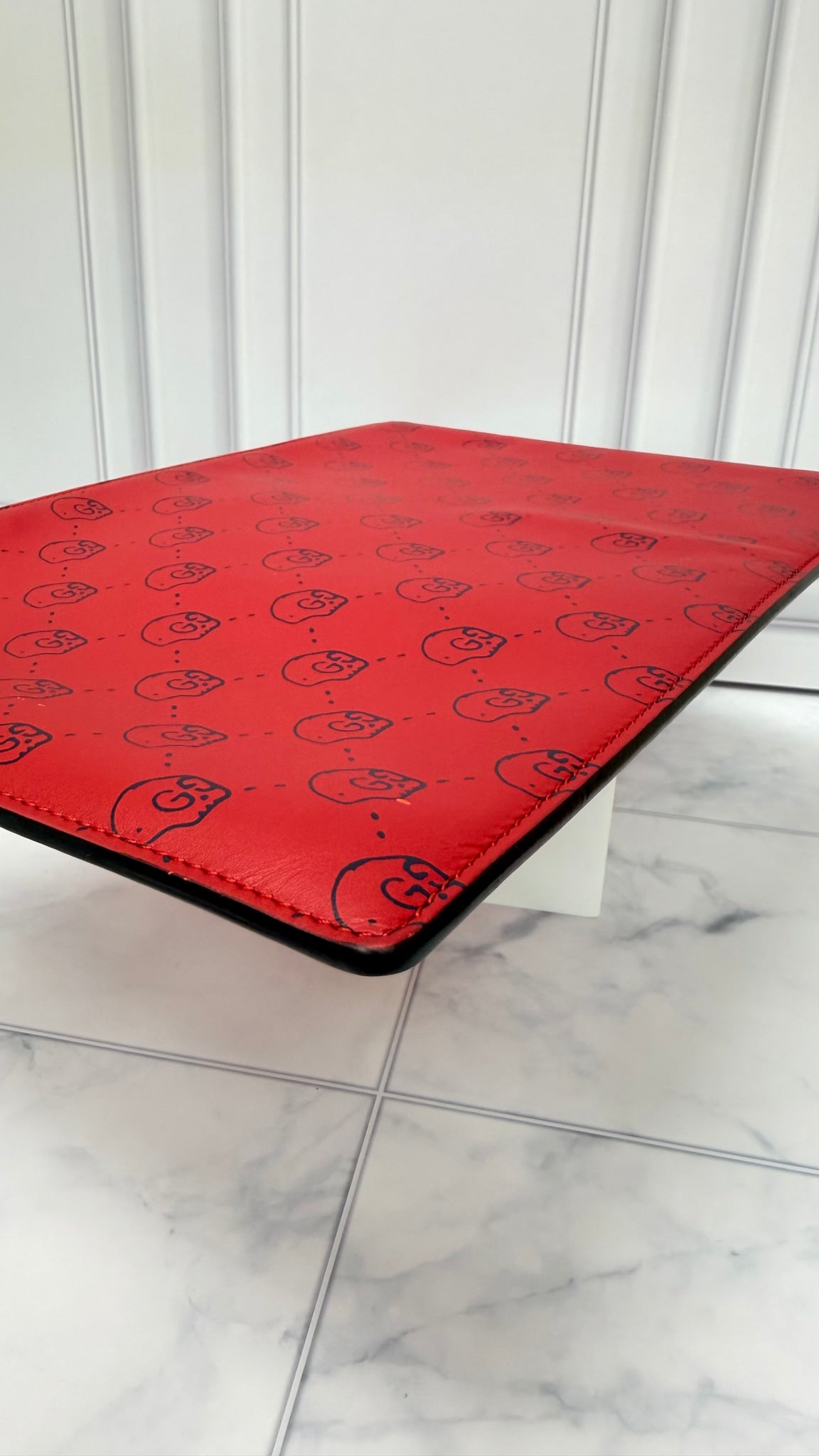 Gucci Red Leather Ghost Clutch