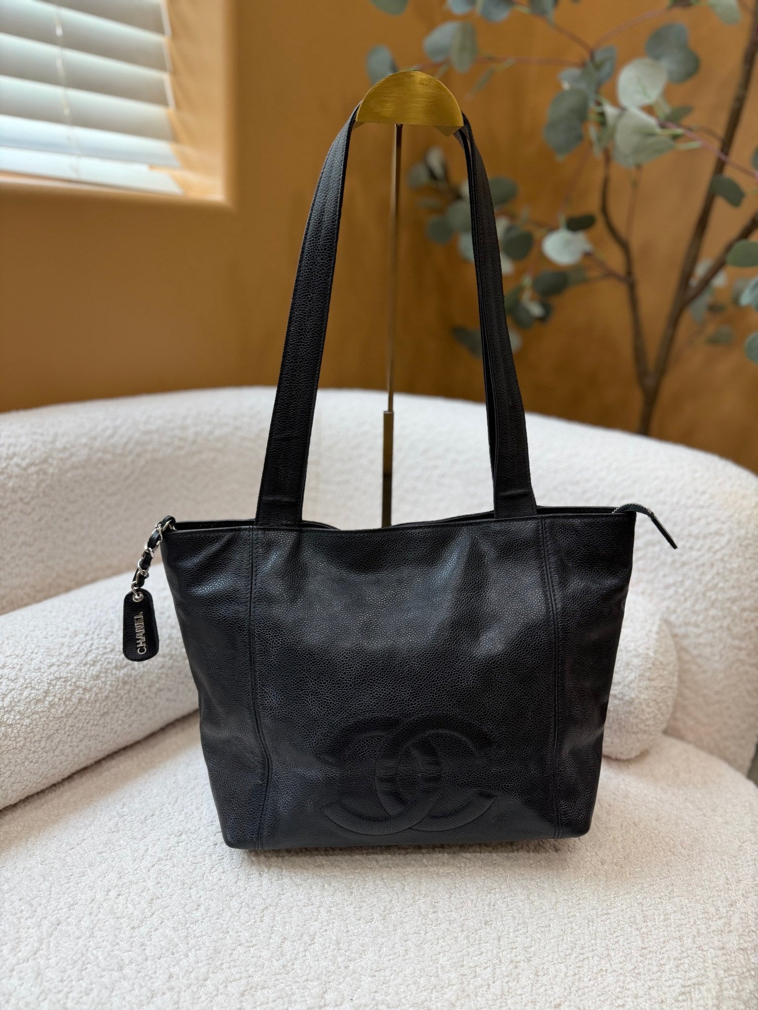 Chanel Black Caviar Leather Tote Bag