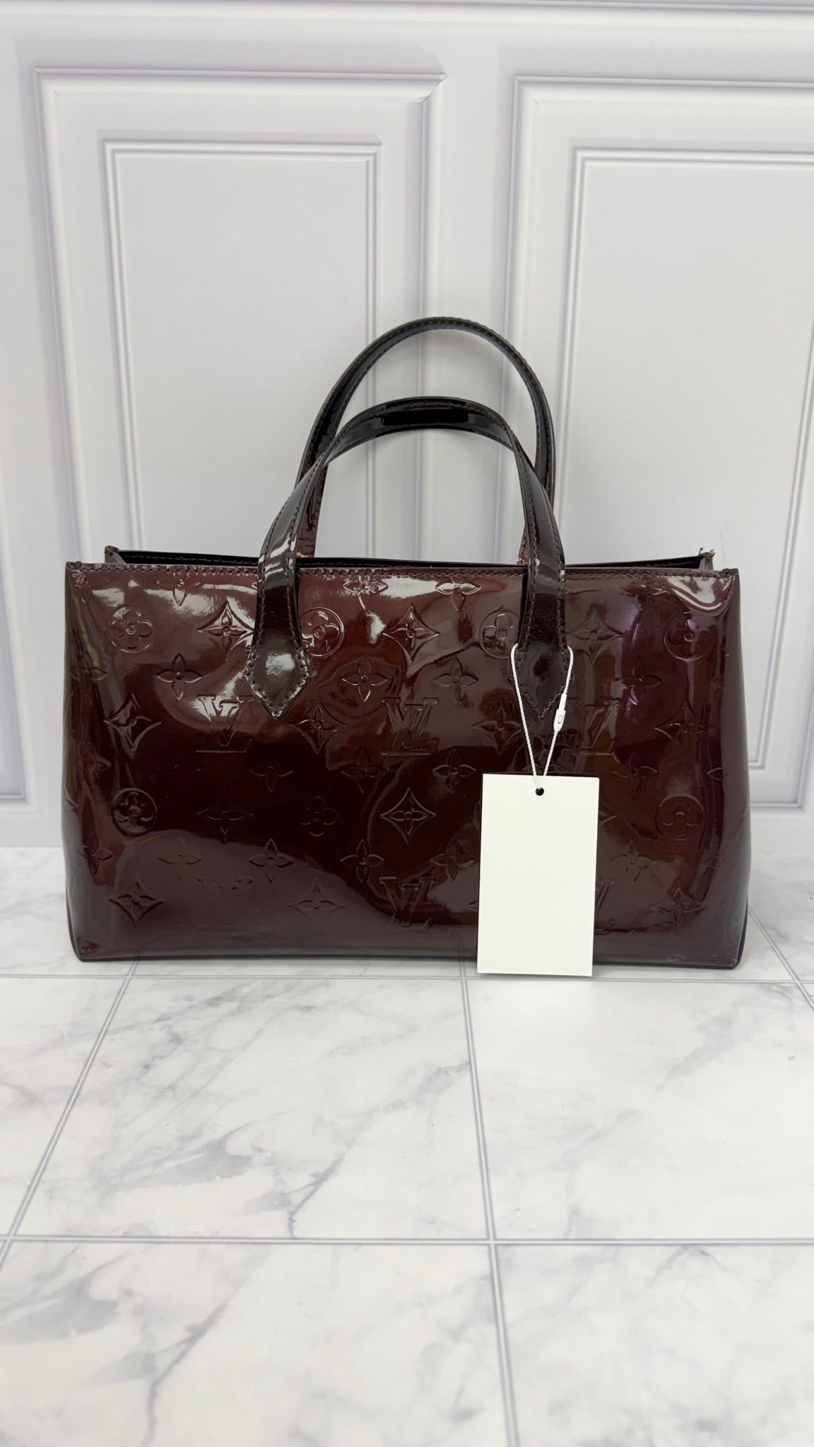 Louis Vuitton Amarante Vernis Leather Wilshire PM Handbag 