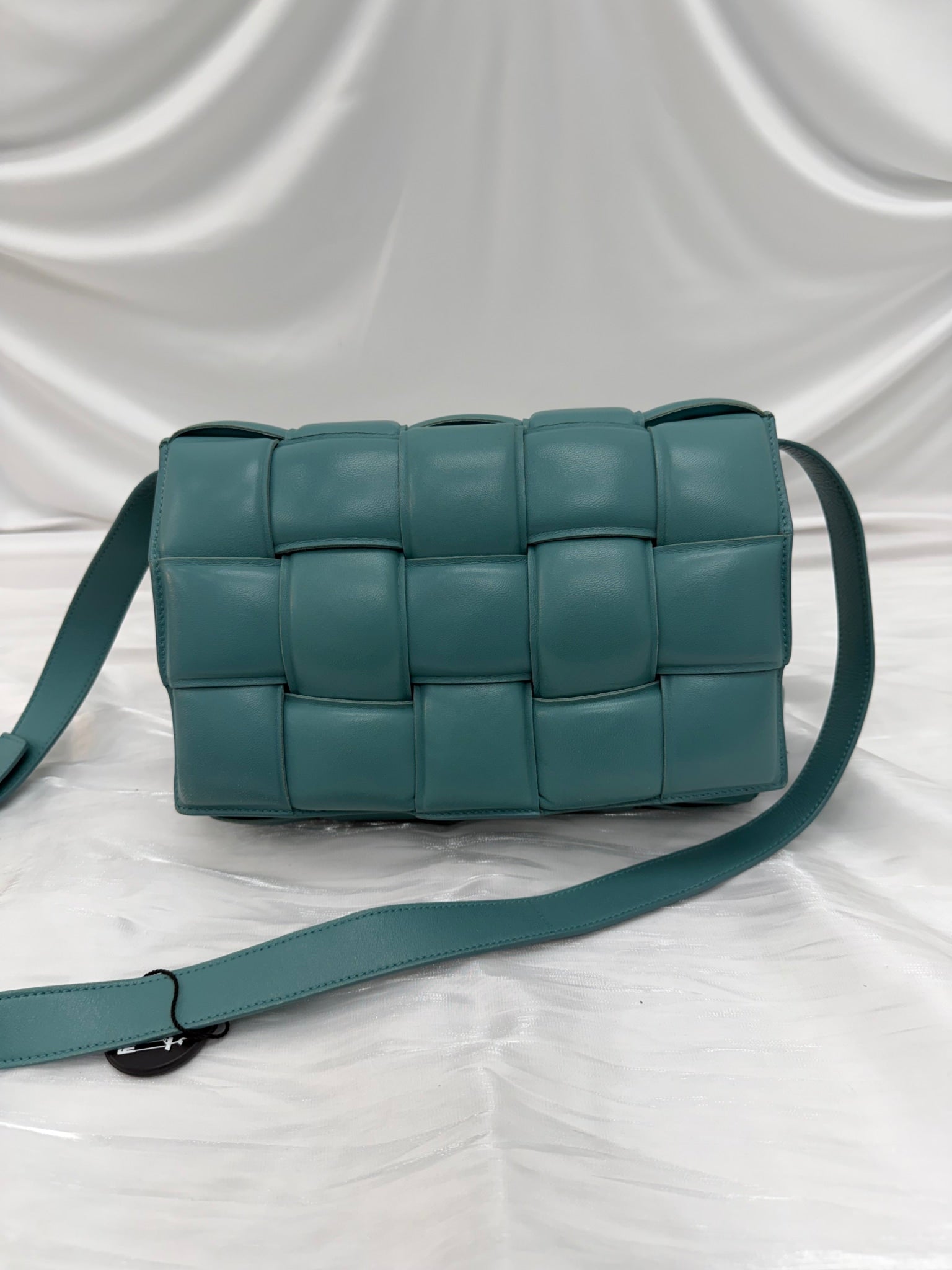 Bottega Veneta Turquoise Padded Leather Cassette Crossbody