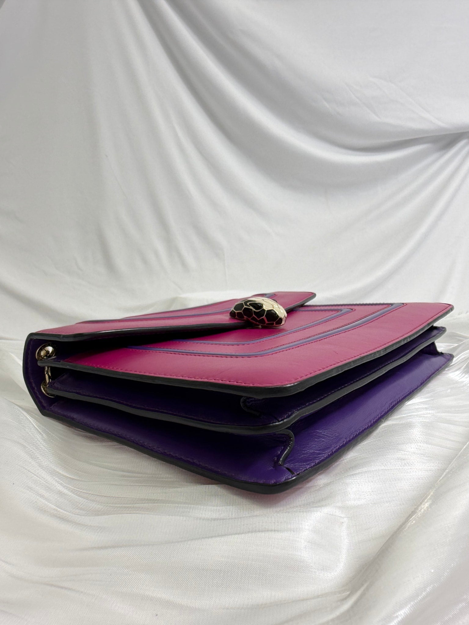 Bvlgari Pink and Purple Leather Serpenti Forever Bag