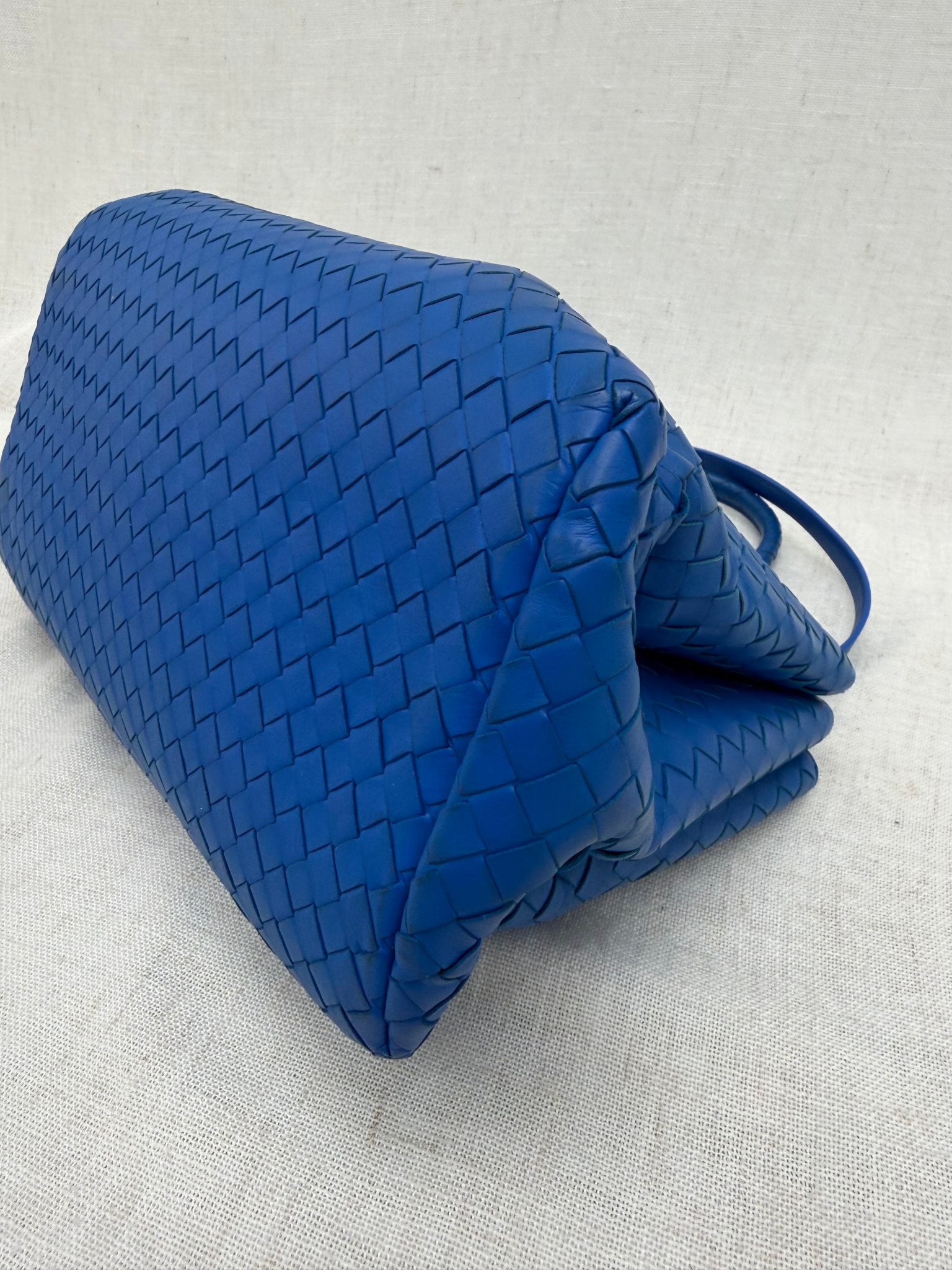 Bottega Veneta Blue Intrecciato Small Nappa Roma Satchel 2Way Bag