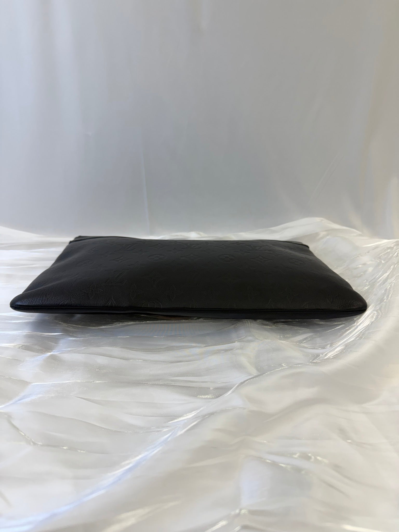 Louis Vuitton Black Leather Monogram Shadow Pochette