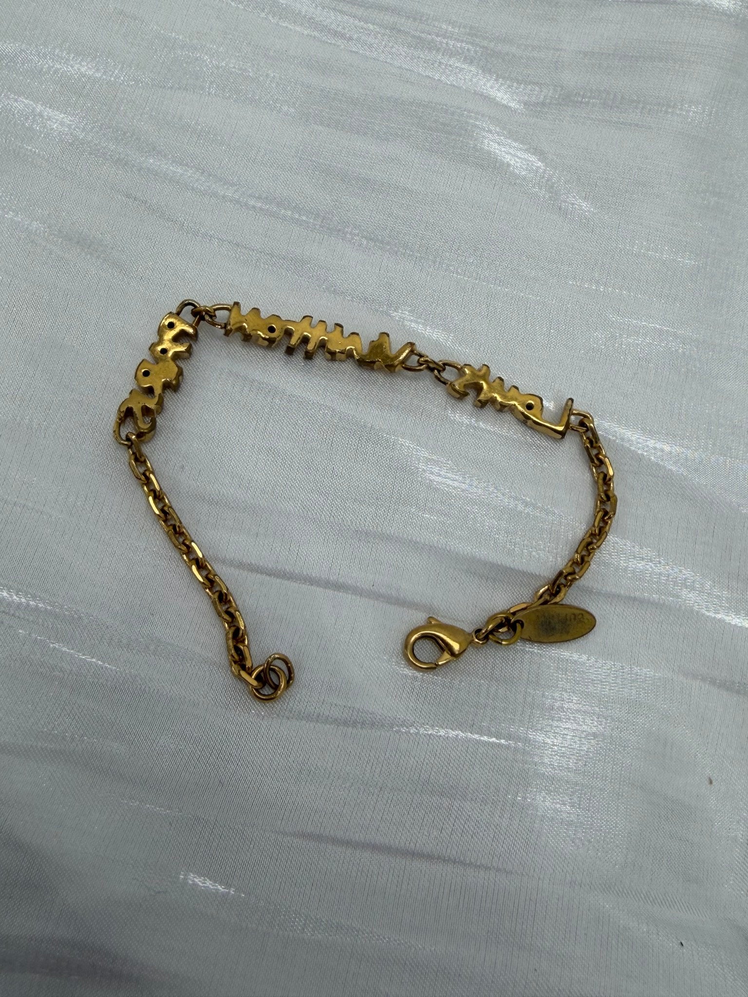 Louis Vuitton Graffiti Logo Gold Tone Bracelet