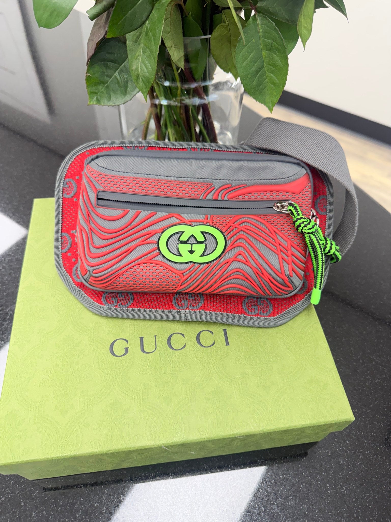 Gucci Multicolor Nylon Interlocking G Belt Bag