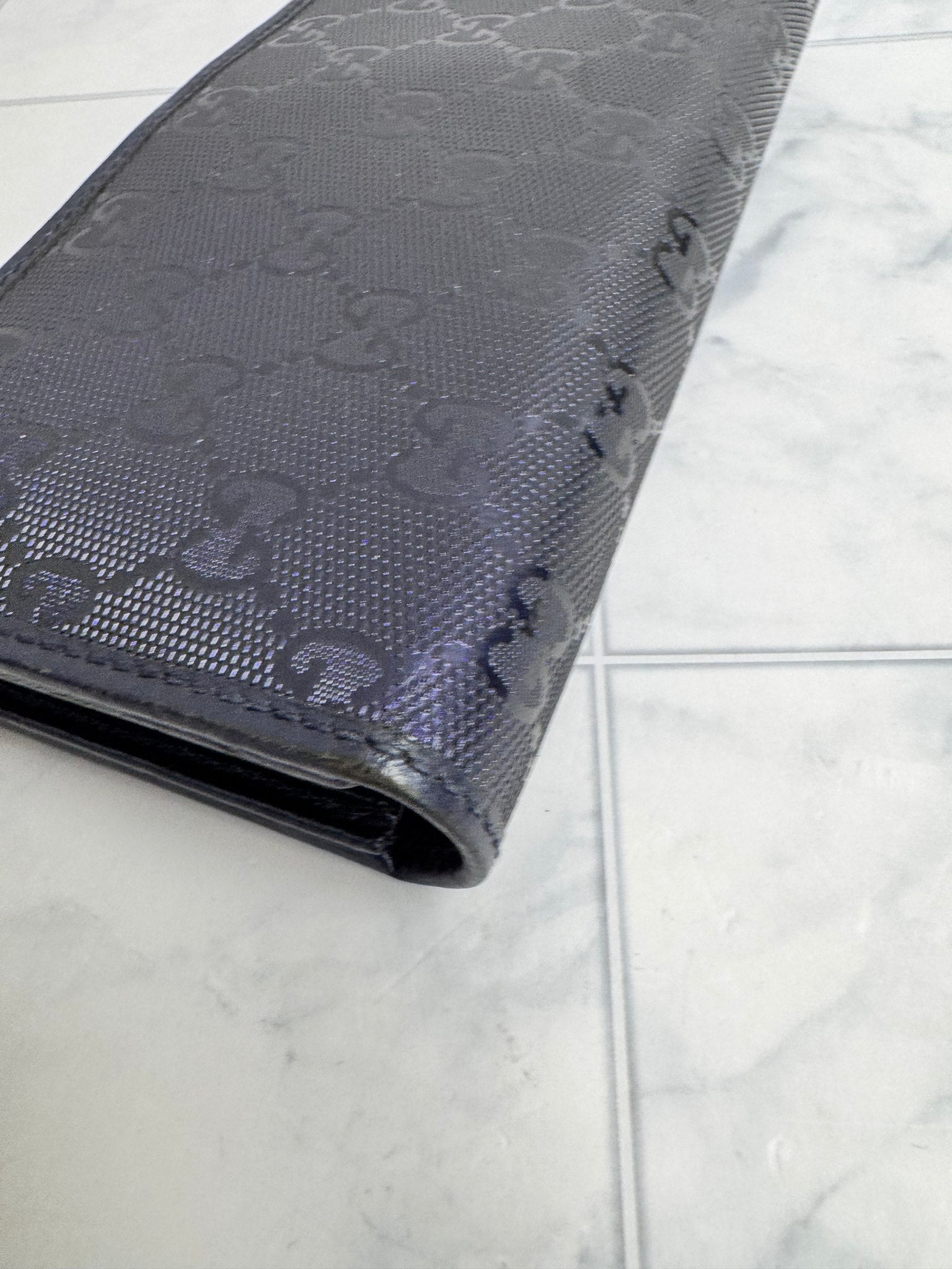 Gucci Navy Blue GG Imprime Long Wallet