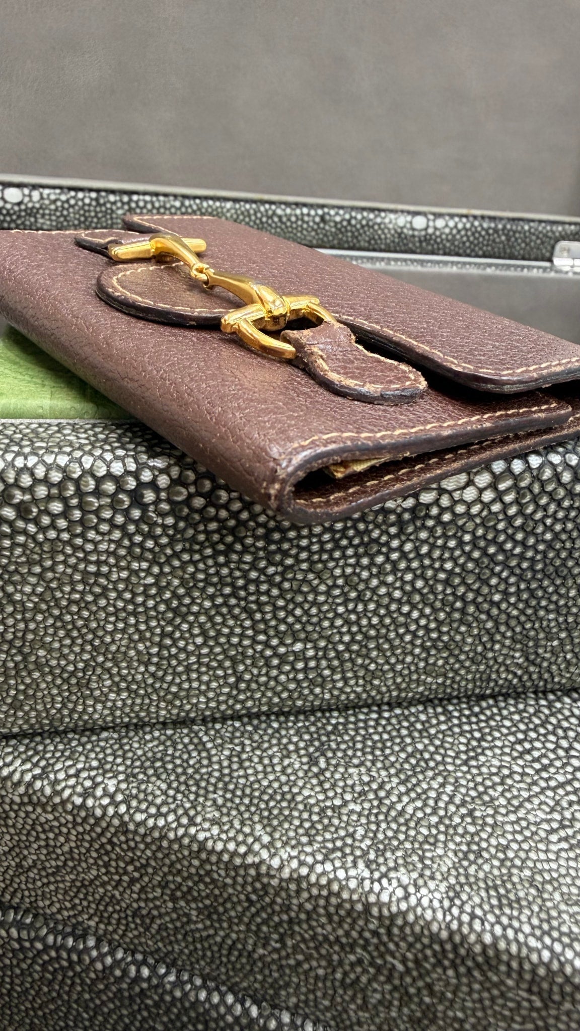 Gucci Brown Leather Horsebit 6 Key Ring Case